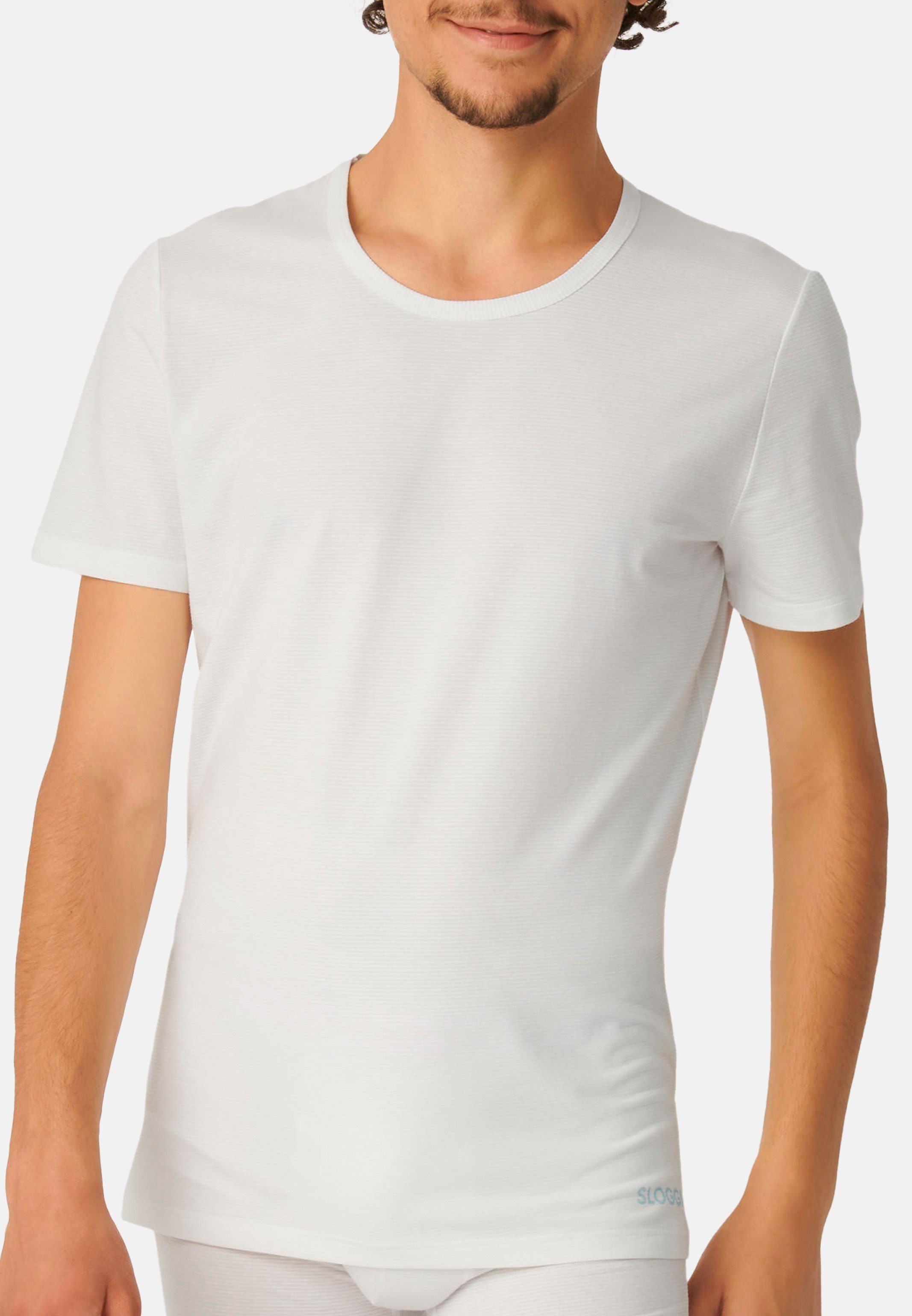 - - Unterhemd Weiß Kurzarm (1-St) Kühl-Effekt Shirt T-Shirt Baumwolle Ever mit Cool Sloggi