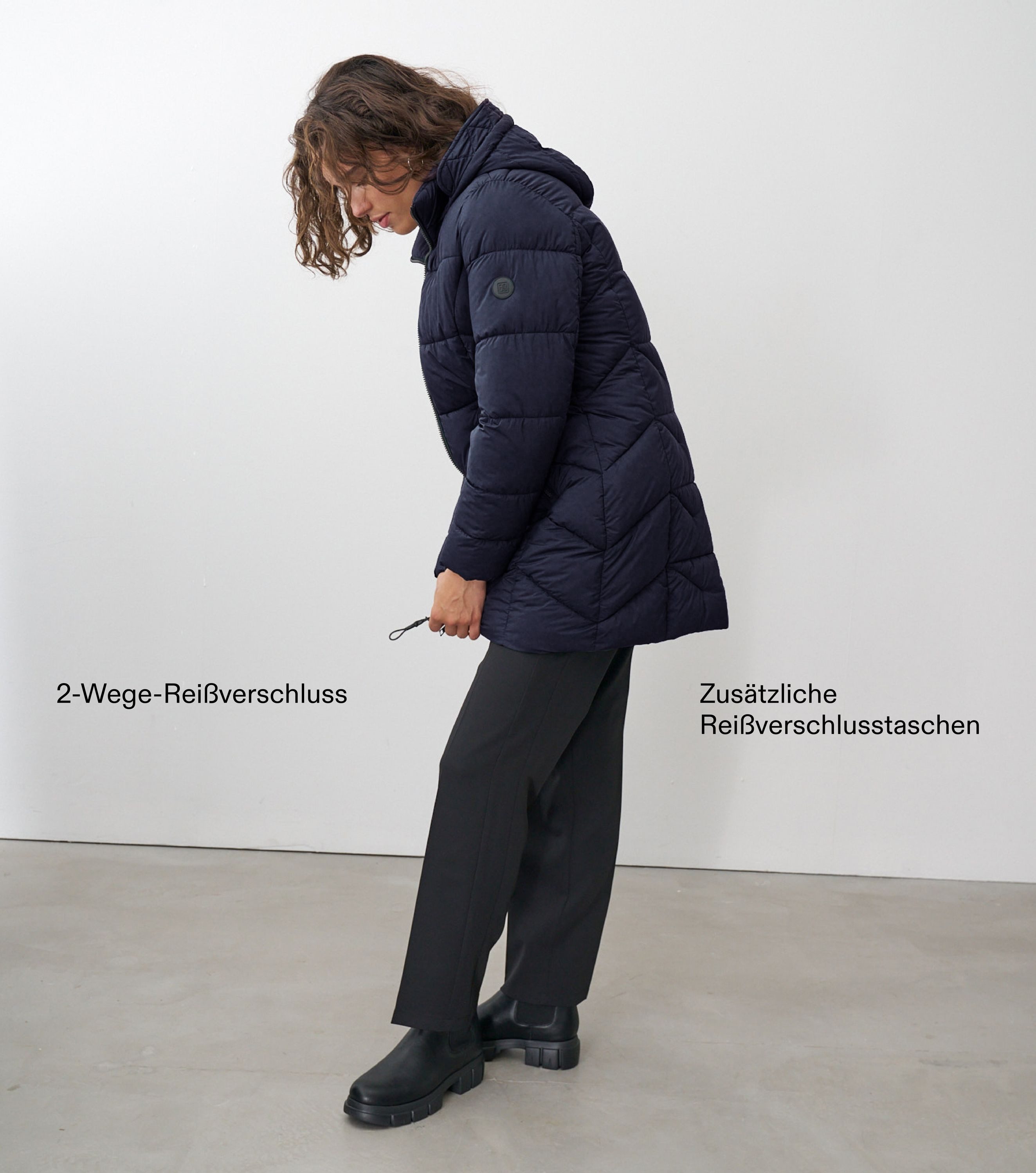 ONUA Winterjacke leichter Steppmantel oder Wintermantel mit abnehmbarer Kapuze