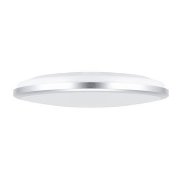 Licht-Erlebnisse Außen-Deckenleuchte LAURA, LED, Neutralweiß, LED in Silber Weiß IP54 4200 K 3820 lm D: 36,5 cm Terrasse Hof