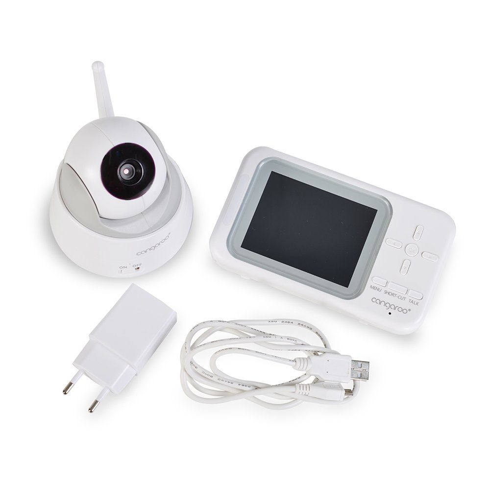 Temperaturanzeige Babyphone Focus Cangaroo 3,5", LCD-Farbdisplay, Video-Babyphone Kamera