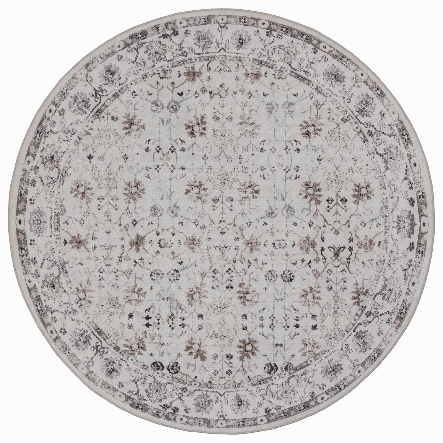Teppich Boss Teppich Kurzflor Teppich Inka 1142 in Creme, rund, Höhe: 5 mm, Extra weich, waschbar, saugrobotergeeignet und strapazierfähig
