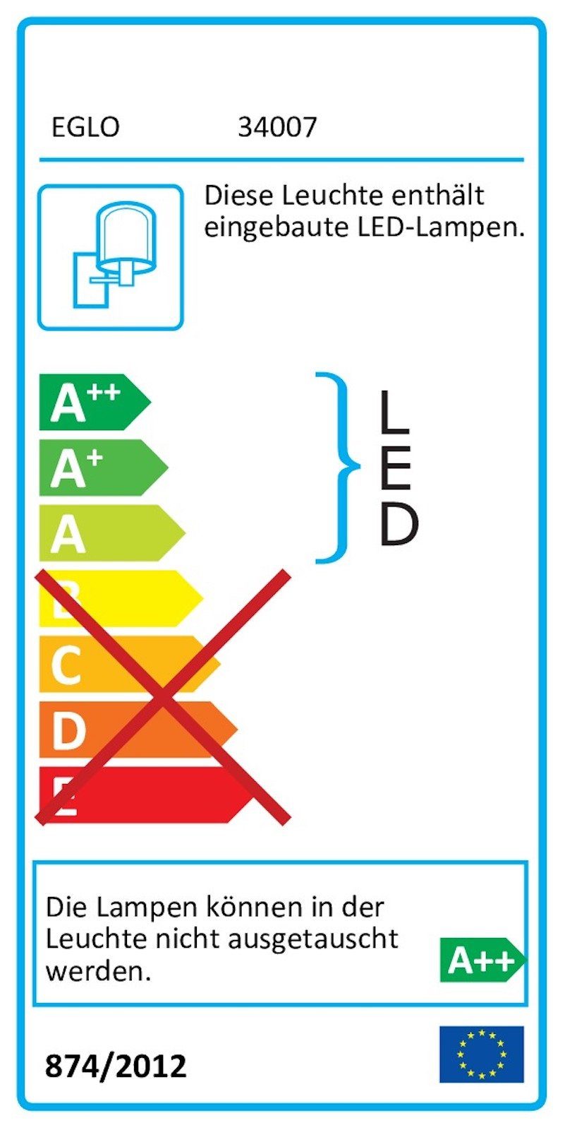 34007 Wandleuchte Außenleuchte EGLO EGLO anthrazit Wandlampe IP44 Außen-Wandleuchte