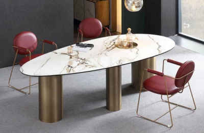 JVmoebel Esstisch Esszimmer Möbel Edelstahl Oval Esstisch Tisch Design Tische Sofort (1-St)
