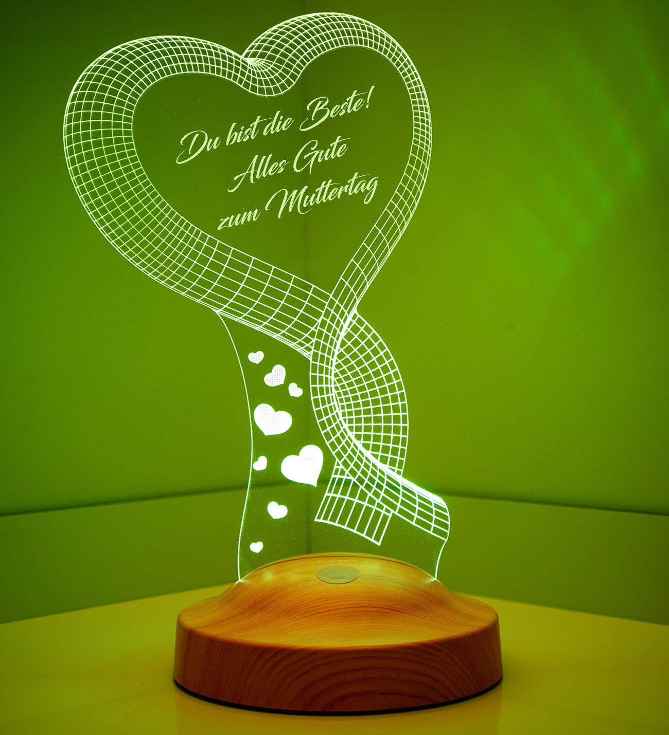 Geschenkelampe LED Nachttischlampe Ein Herz 3D günstig online kaufen