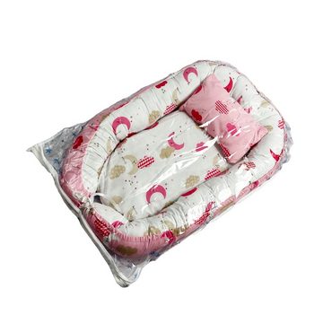 Just2little Bettnestchen Nestchen Baby Babynestchen Babykokon 80x45 Rosa-Mo