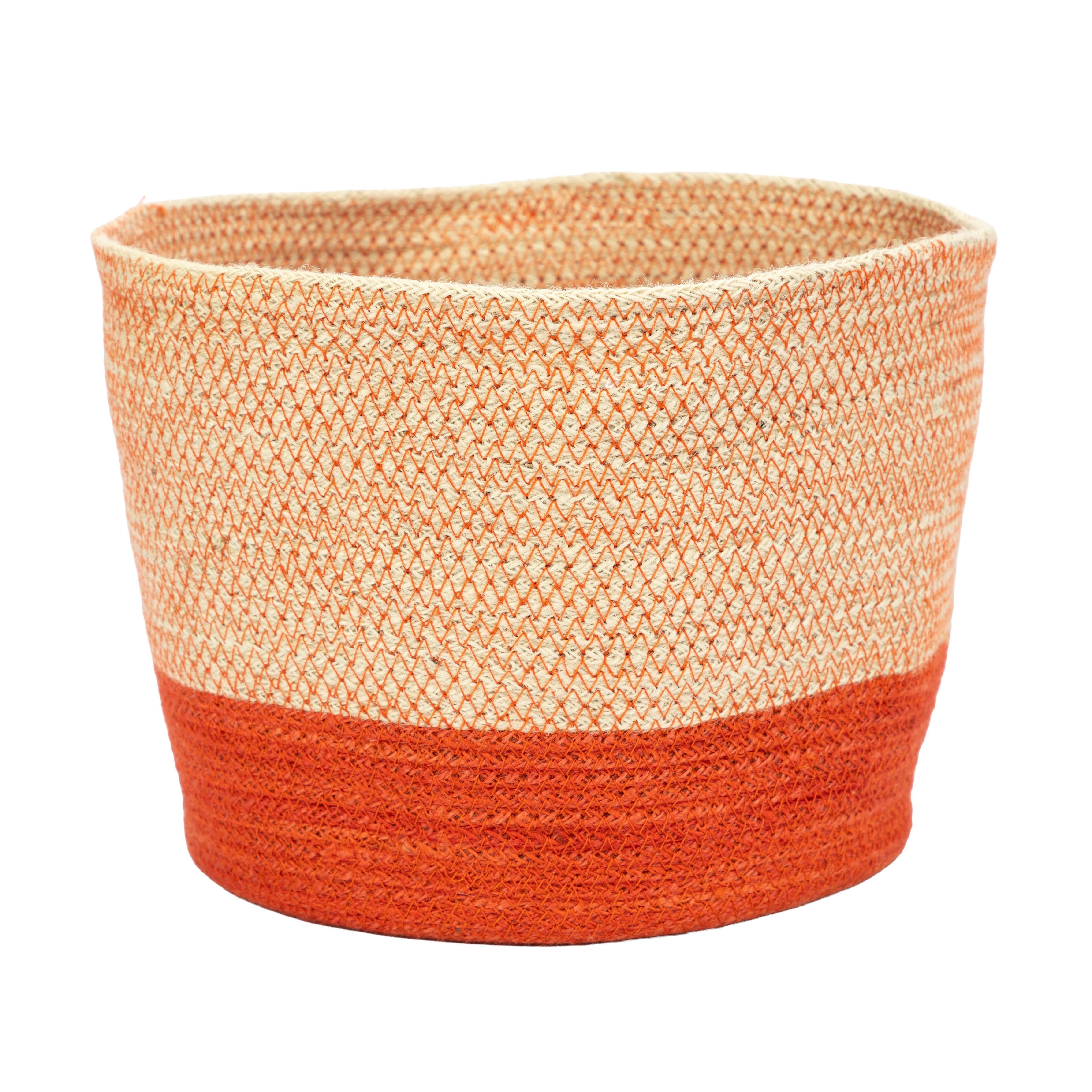 El Puente Aufbewahrungskorb "Stitches" Kleiner Korb aus Jute in Rot, Handmade, Handmade