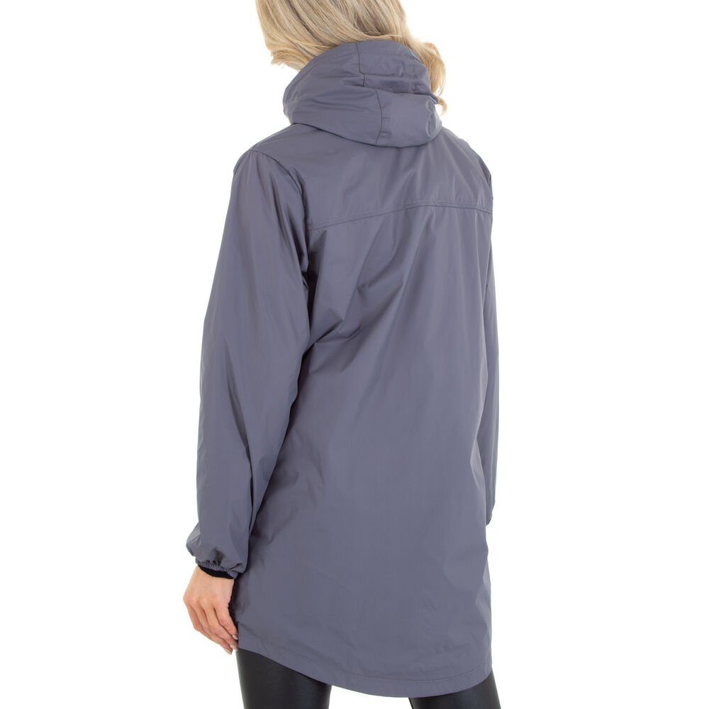 Damen Jacken Ital-Design Steppjacke Damen Freizeit Kapuze Jacke in Grau