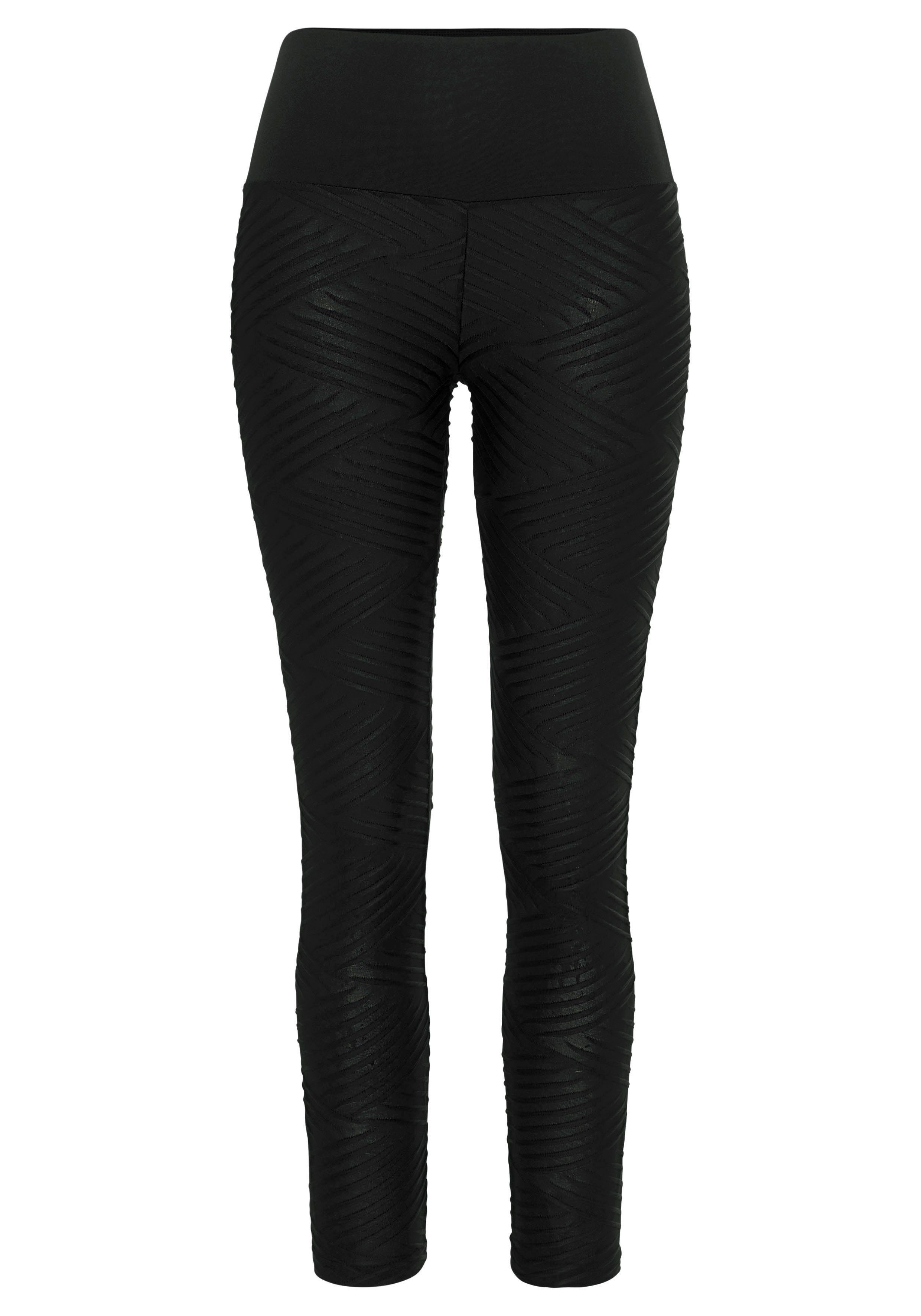 schwarz Loungewear mit ACTIVE -Sportleggings 3D-Struktur, LASCANA Leggings