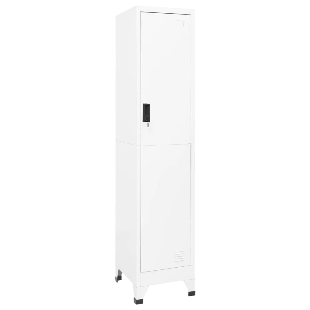 vidaXL Kommode Schließfachschrank Weiß 38x45x180 cm Stahl (1 St)
