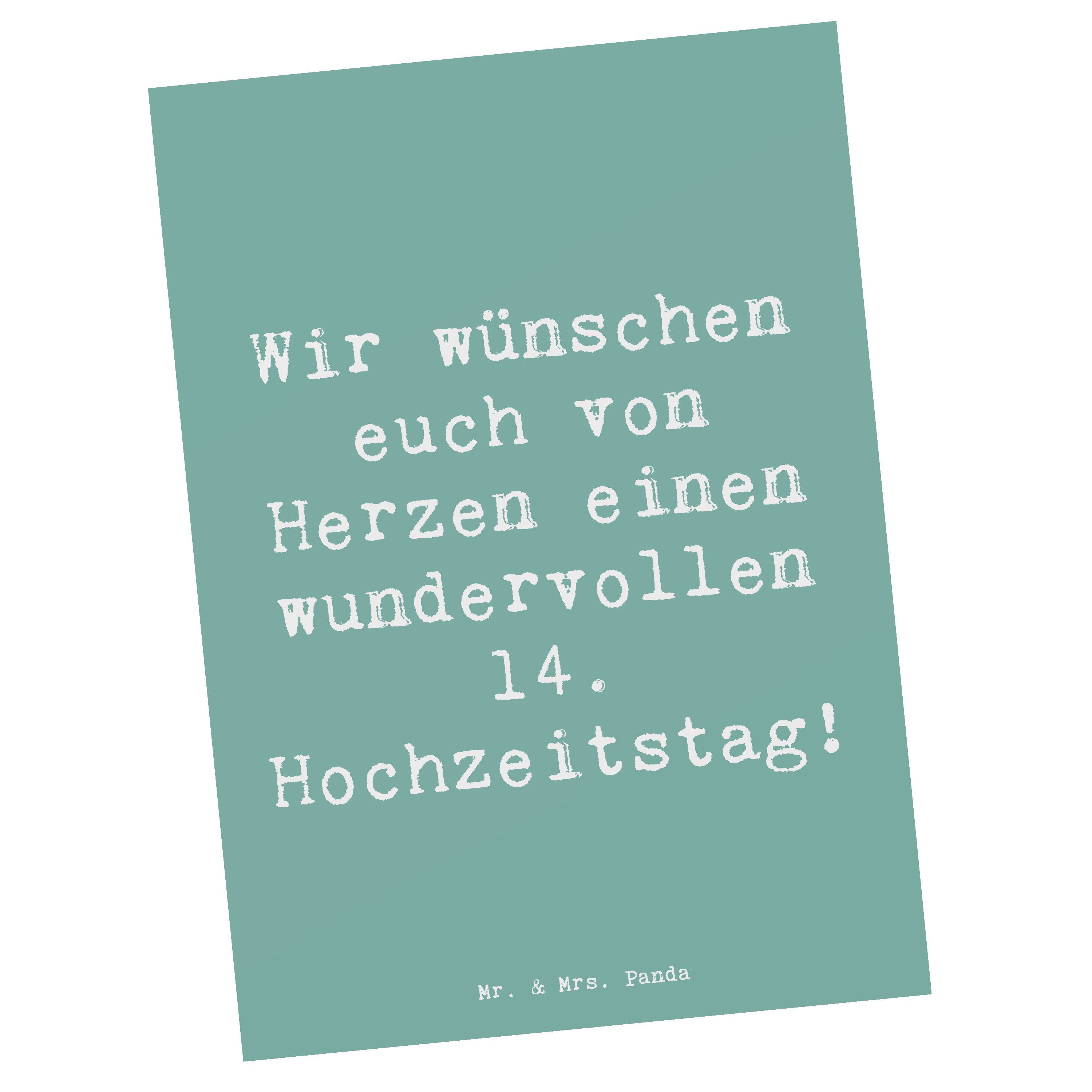 Postkarte 14. Hochzeitstag Elfenbeinhochzeit - Meeresbrise - Geschenk, liebevol
