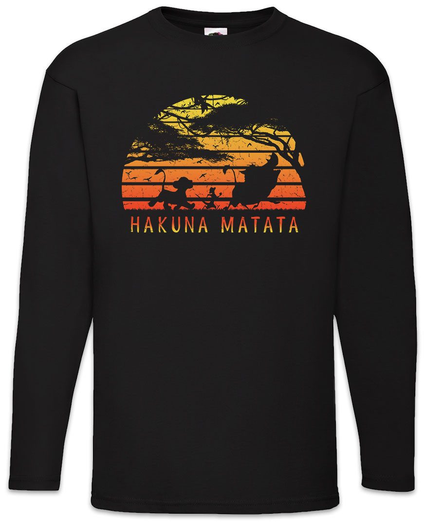 Urban Backwoods Langarmshirt Hakuna Matata Langarm T-Shirt Lion Motto Quote Zitat König Der King (1-tlg) Löwen Movie Film Africa