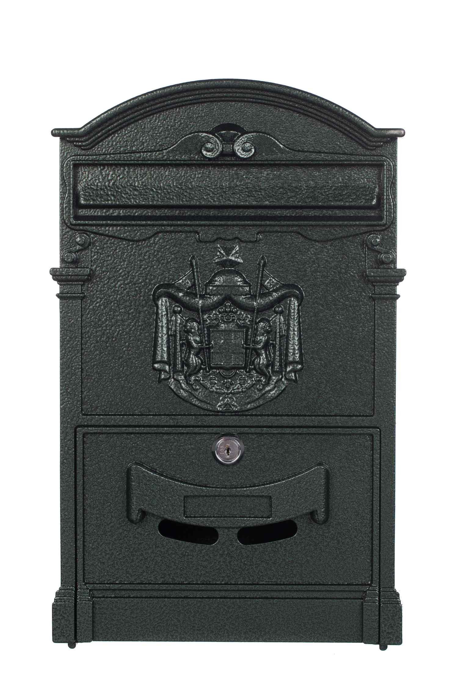 BIRENDY Briefkasten Antiker großer Briefkasten LB-001 Nostalgisch Grün edel Wandbriefkasten