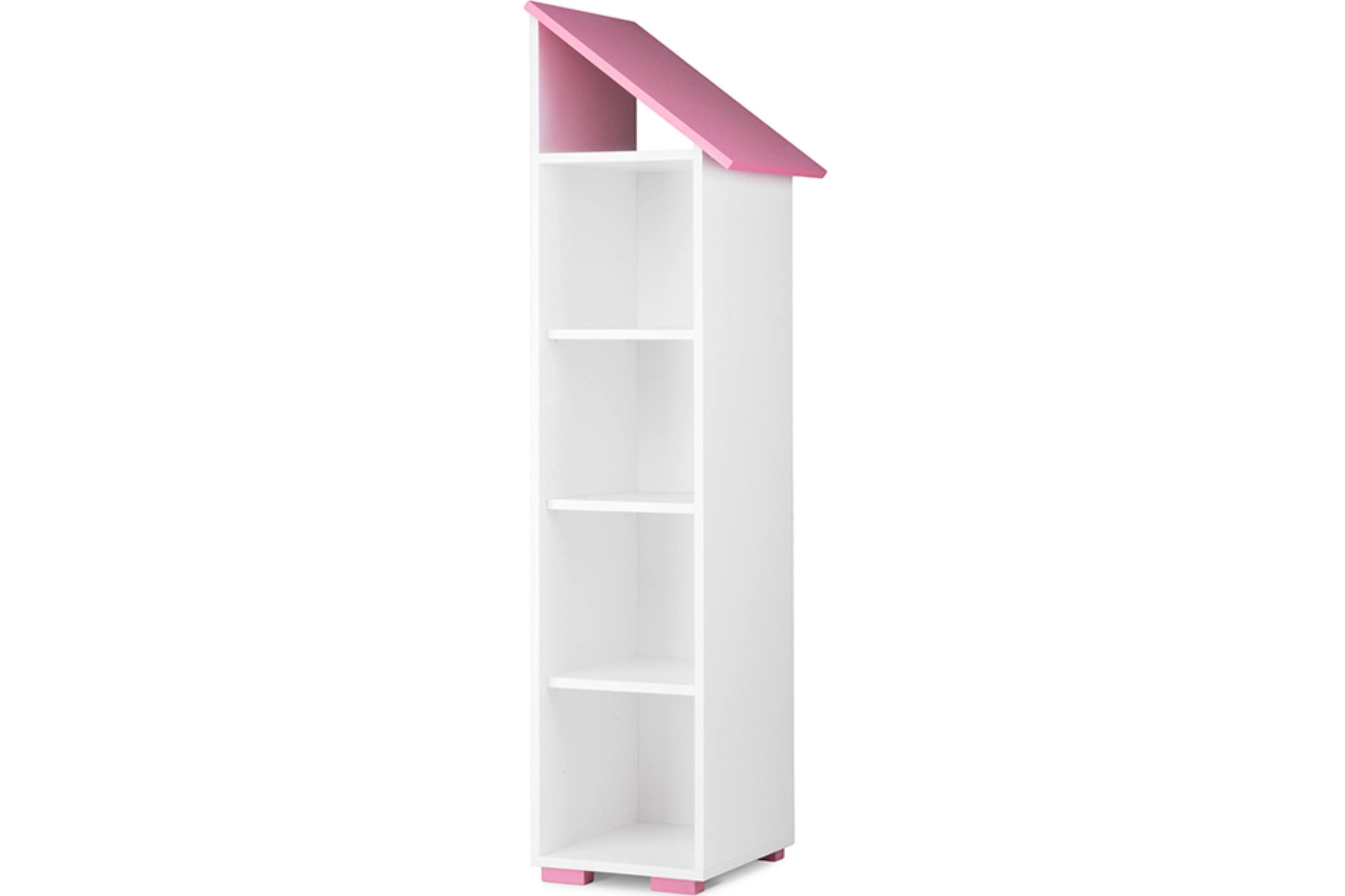 Konsimo Kinderregal Kinderregal 165cm Pastellfarben ABS-Kanten, in PABIS, weiß/rosa Hochregal