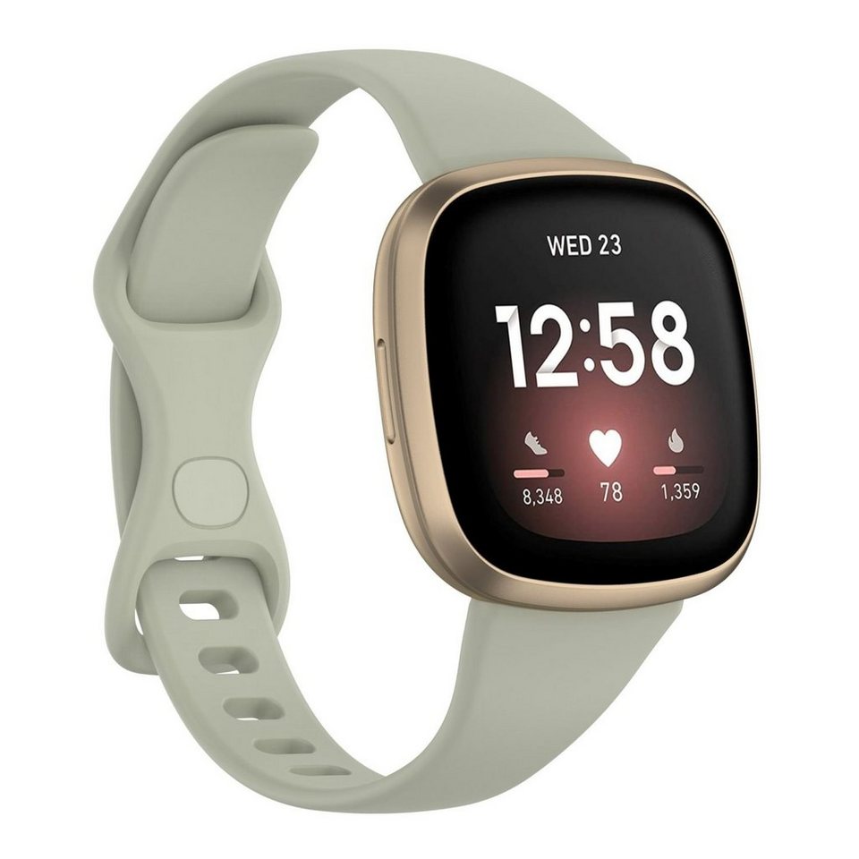 König Design Smartwatch-Armband Fitbit Versa 3, Sport Ersatz Armband für  Fitbit Versa 3 Silikon Band Loop Uhrenarmband Large