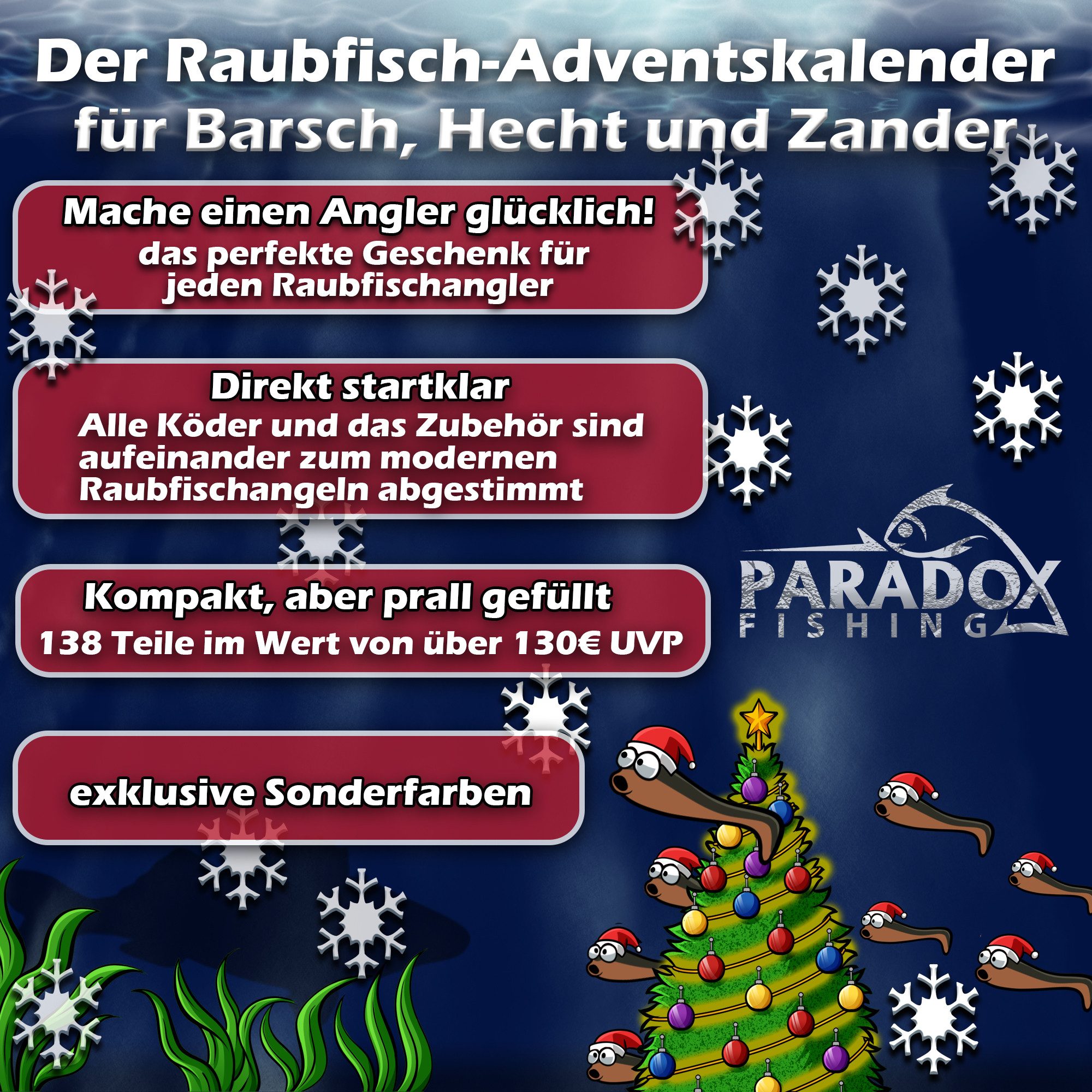 Paradox Fishing Adventskalender Raubfisch Angel Adventskalender, 6 Produktneuheiten und 5 exklusive limitierte Sonderfarben – Bild 2 von 5