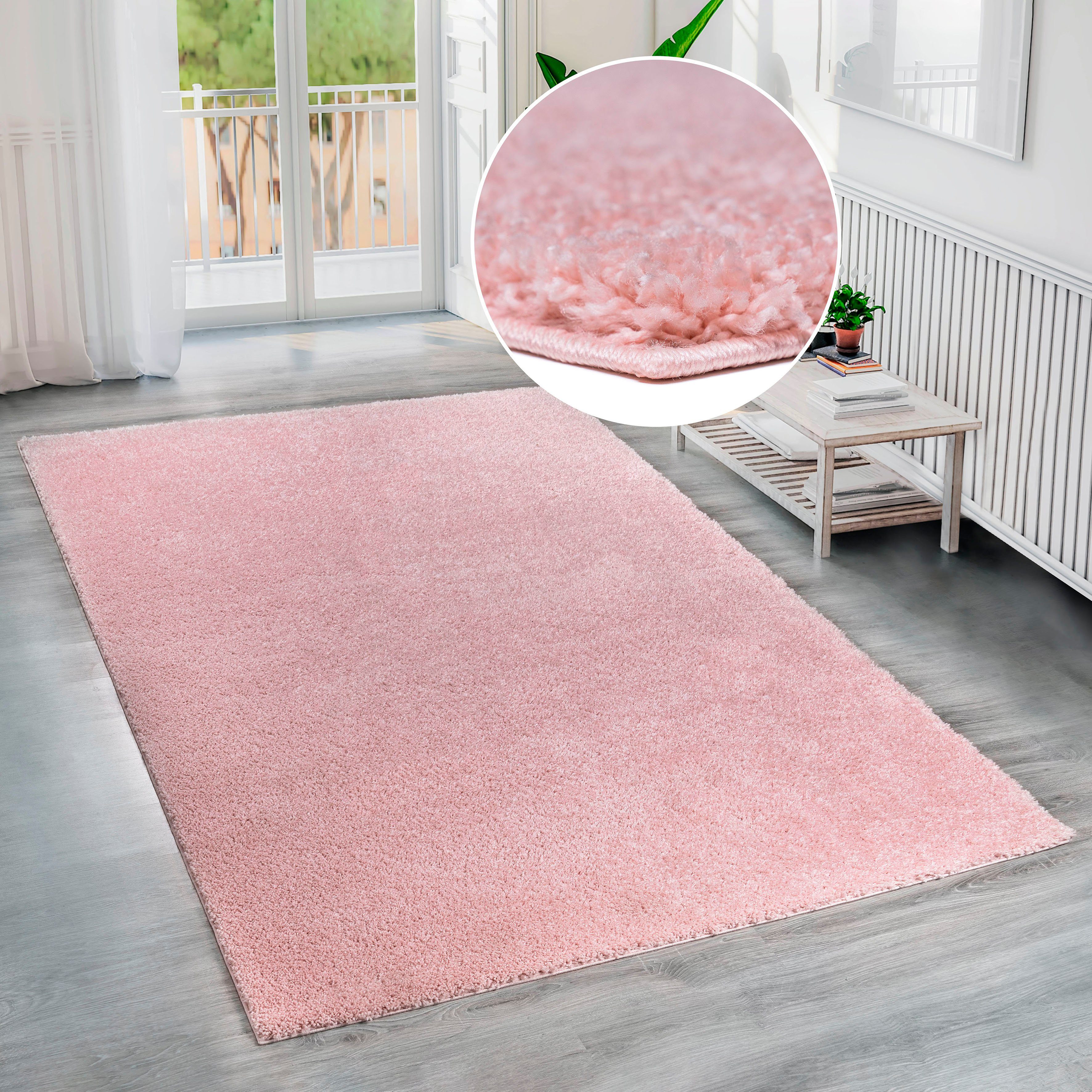 Hochflor-Teppich Shaggy Soft, Bruno Banani, rechteckig, Höhe: 30 mm, gewebt, Uni Farben, besonders weich und kuschelig