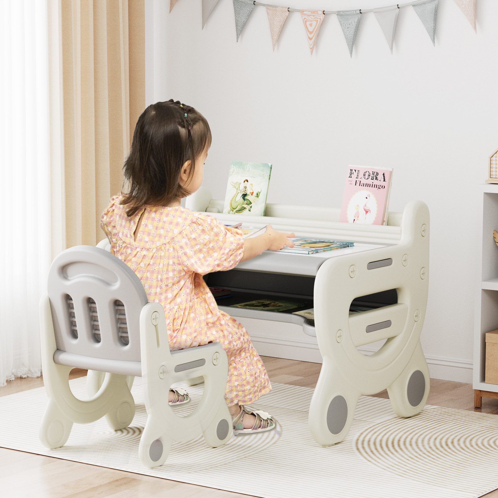 TLGREEN Kindersitzgruppe Tisch und Stuhlset für Kinder, Zeichentisch und St günstig online kaufen