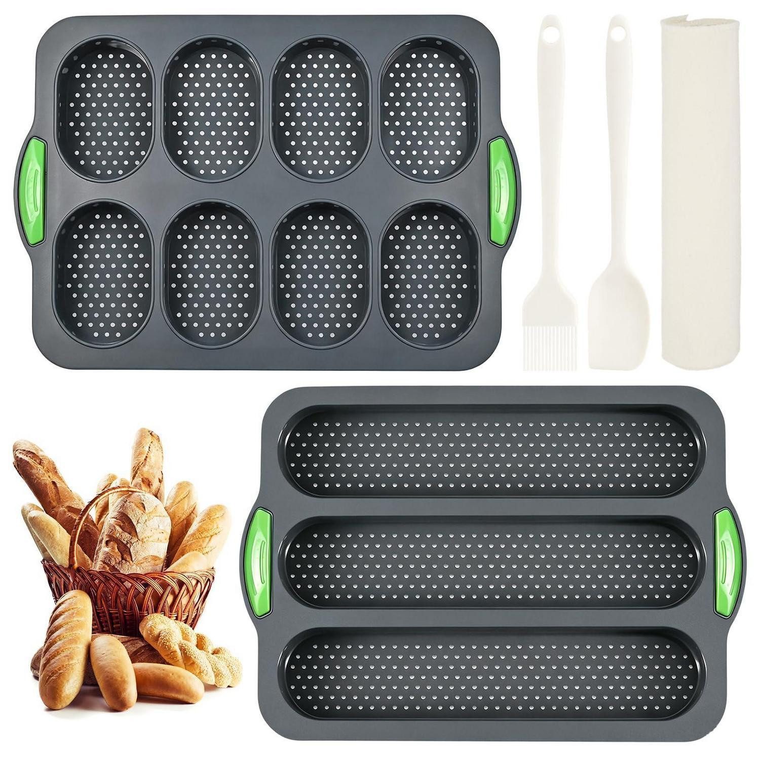 LuxusKollektion Brotbackform Silikon Backform für Baguette und Brötchen, (1-tlg)