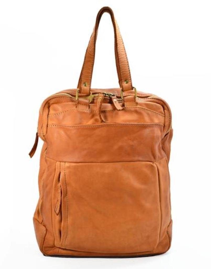 BZNA Rucksack Flipp Backpacker Laptop-Aktentaschen Schultertasche Cognac