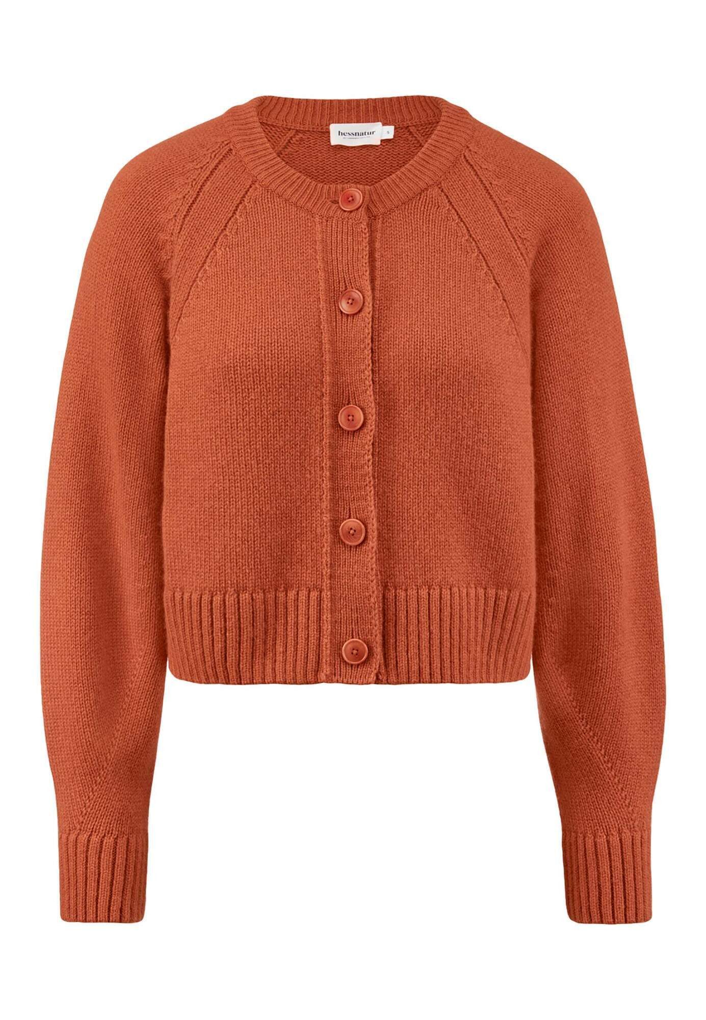 Hessnatur Strickjacke aus Bio-Merinowolle mit Bio-Baumwolle (1-tlg)
