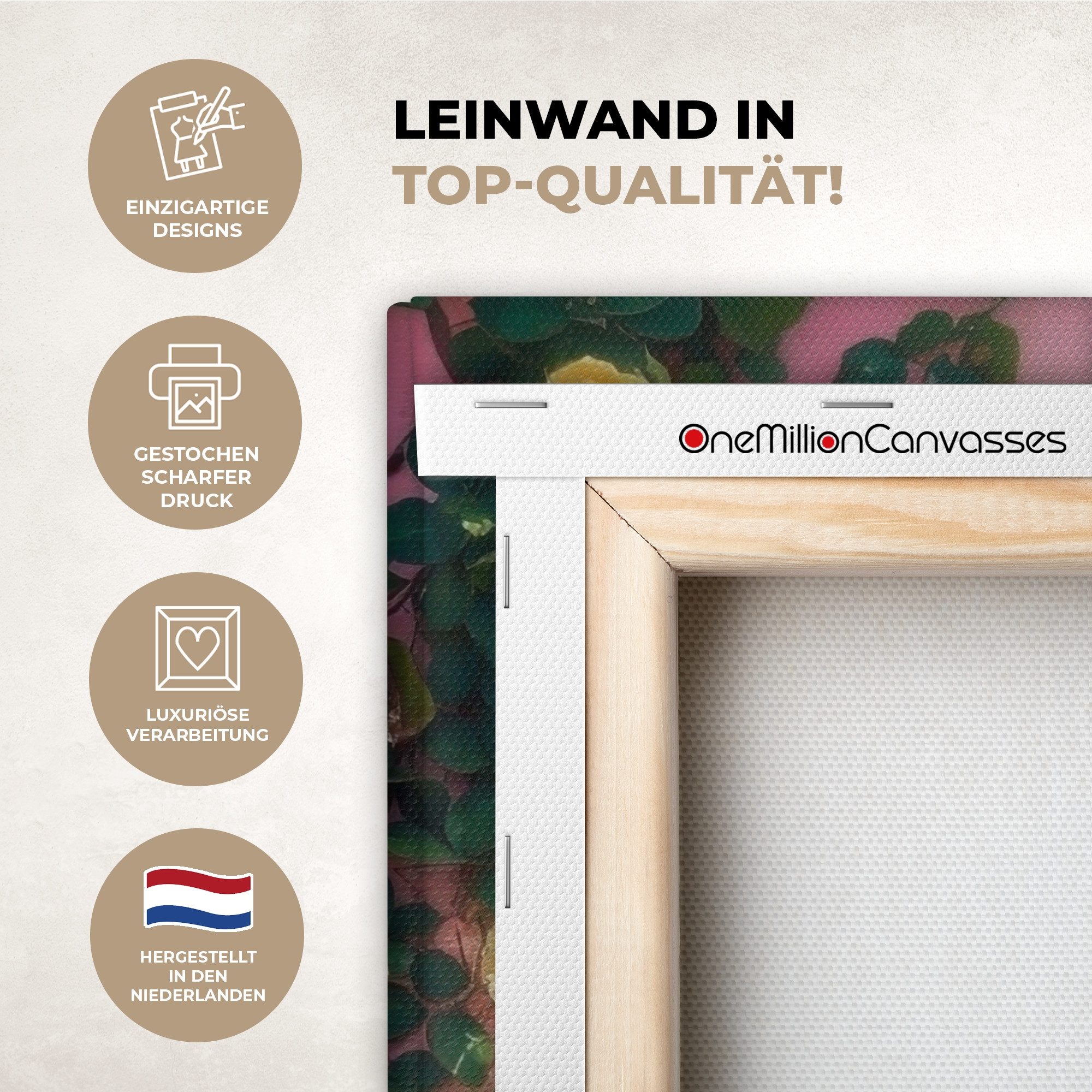 OneMillionCanvasses® Leinwandbild Herz - Meer - Wand, Fotodruck (1 St), Wandbild, Deko Schlafzimmer Wohnzimmer Flur 20x20 cm