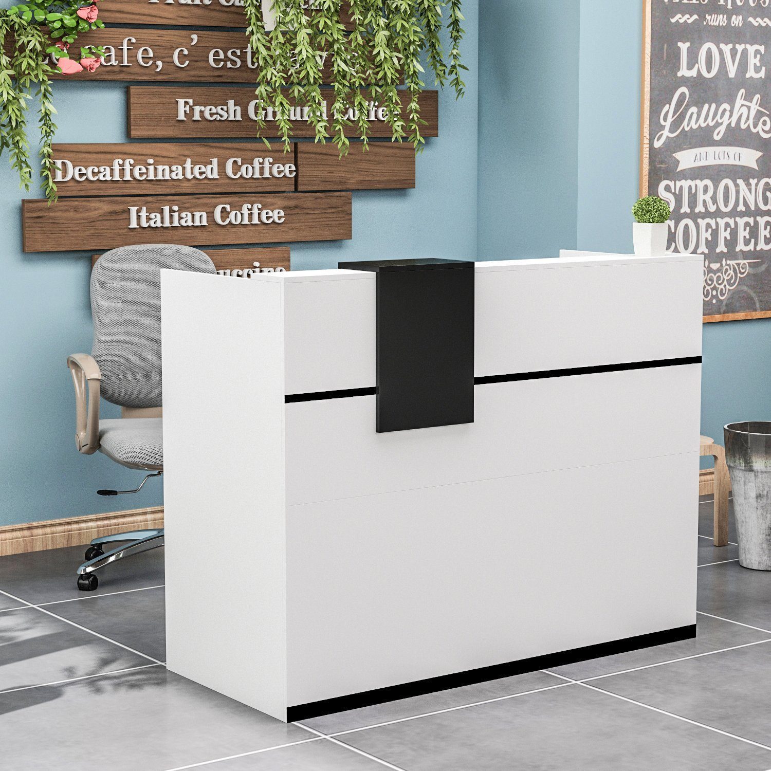 FUFU&GAGA Empfangstheke mit Abnehmbarer Ablage, Empfangstresen mit Schublad günstig online kaufen