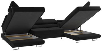 MKS MÖBEL Ecksofa GUSTAW U, Set, Wohnzimmer - Wohnlandschaft, U-Form Couch mit Schlaffunktion