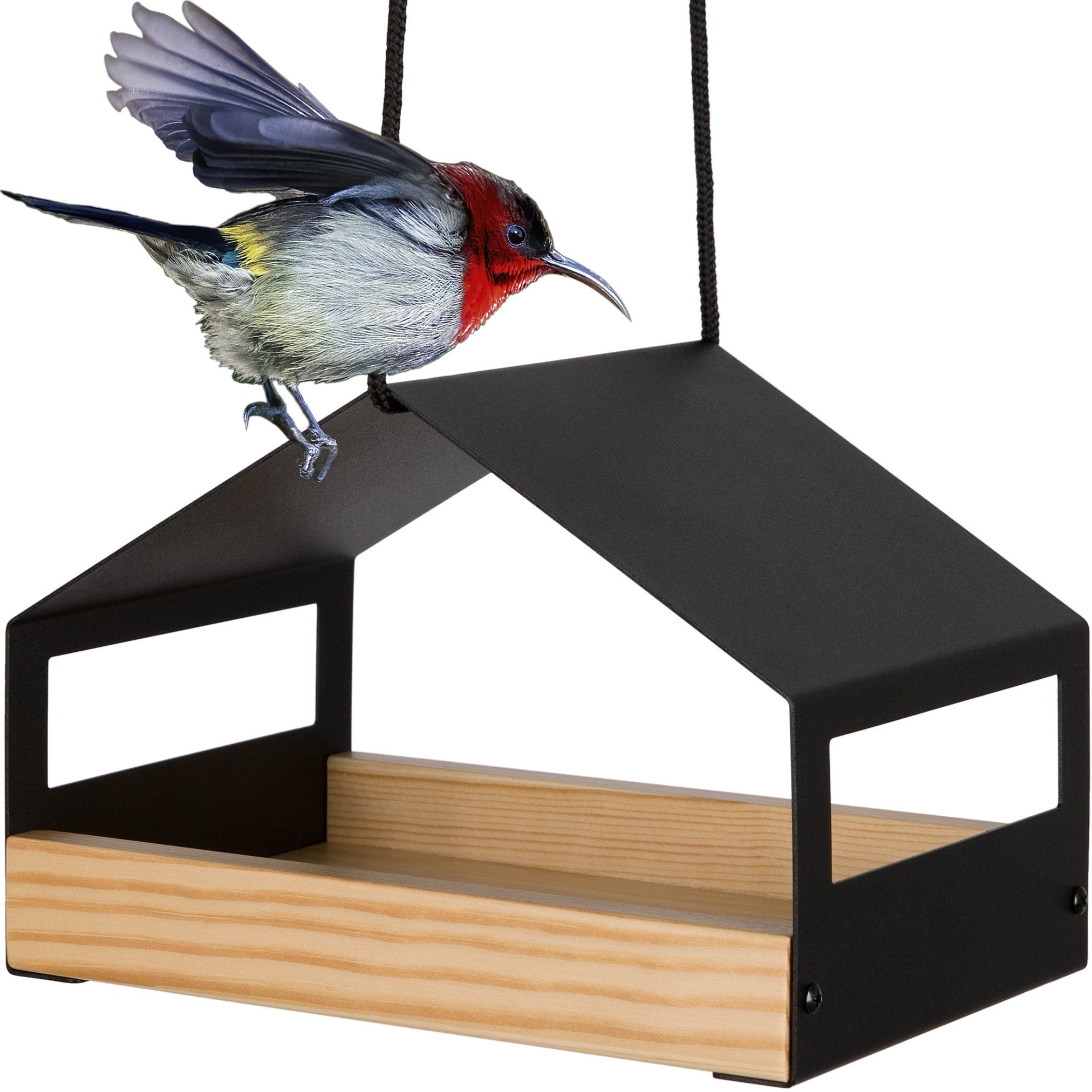 WONDERMAKE Vogelhaus Design Vogelfutterhaus aus Metall und Holz