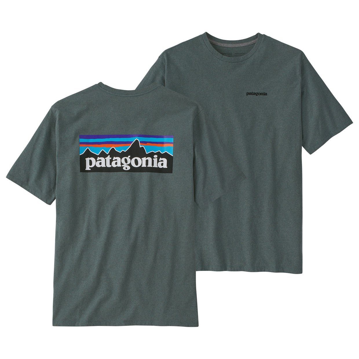 Patagonia Graugrün Kurzarmshirt P-6 Logo Responsibili-Tee T-Shirt Herren