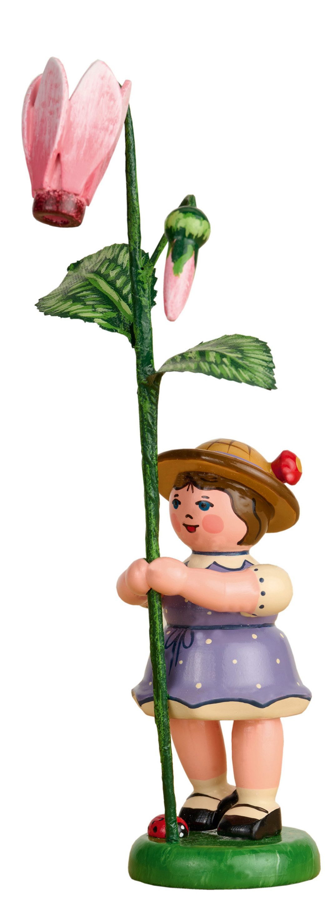 Hubrig Volkskunst Zschorlau Erzgebirge Sammelfigur mit Alpenveilchen