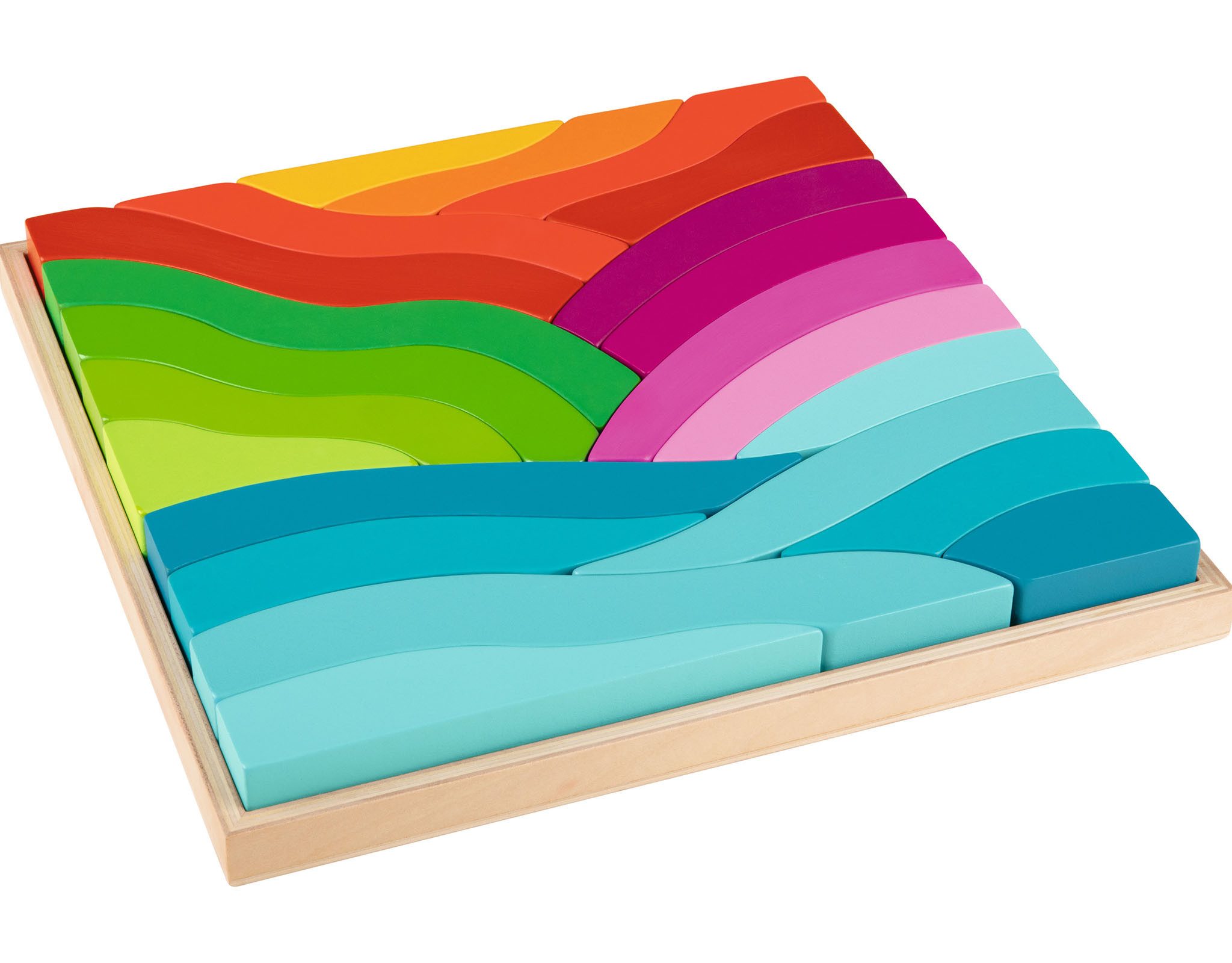 Playtive Motorikbrett Playtive Vier Elemente Baukasten Regenbogen 23tlg Holz Montessori