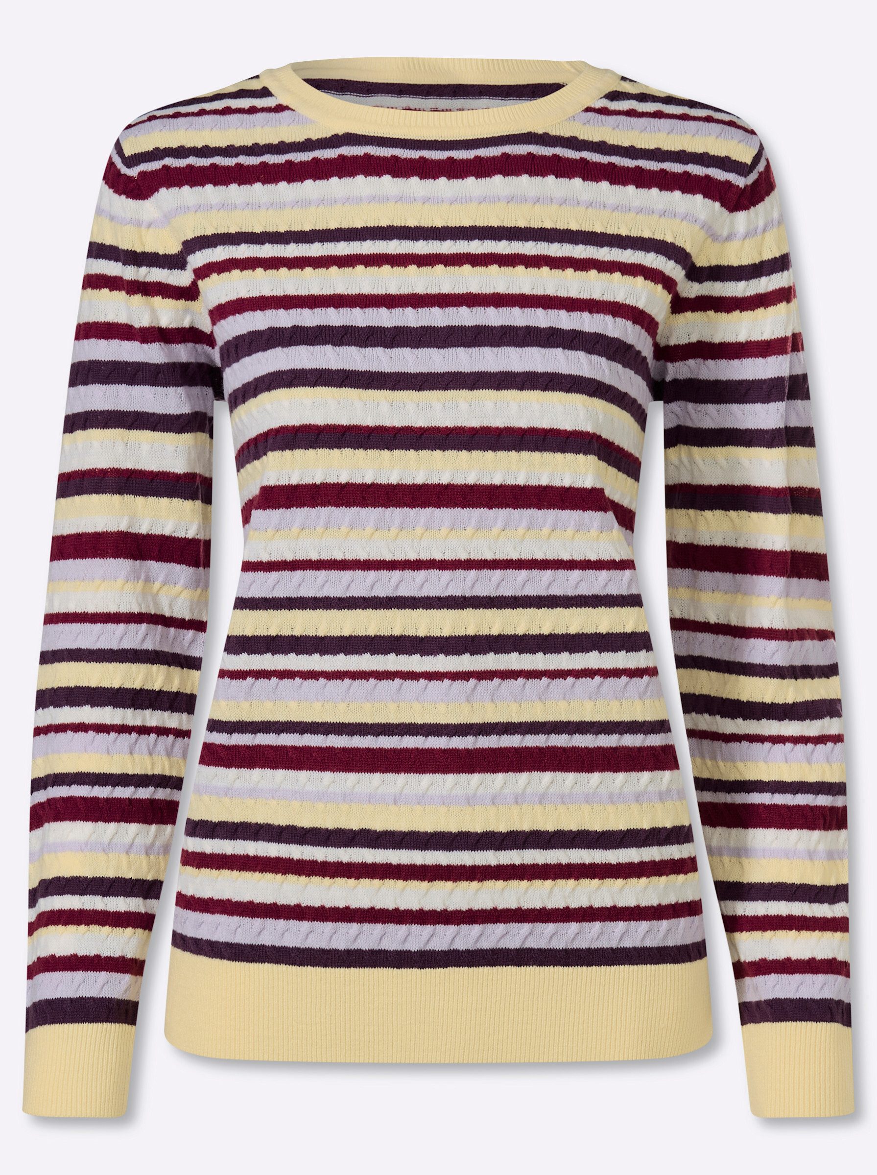 Strickpullover Langarm-Pullover Langarm Zopfmuster