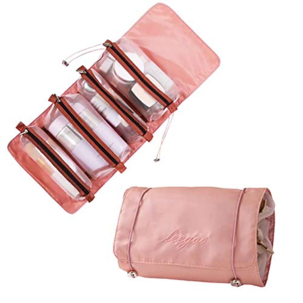 Blusmart Kulturbeutel 4-in-1-Make-up-Taschen (Abnehmbare Kosmetiktasche, Große Kapazität, Tragbar, faltbar), Für Reisen, Kosmetika, Aufbewahrung, Kulturbeutel