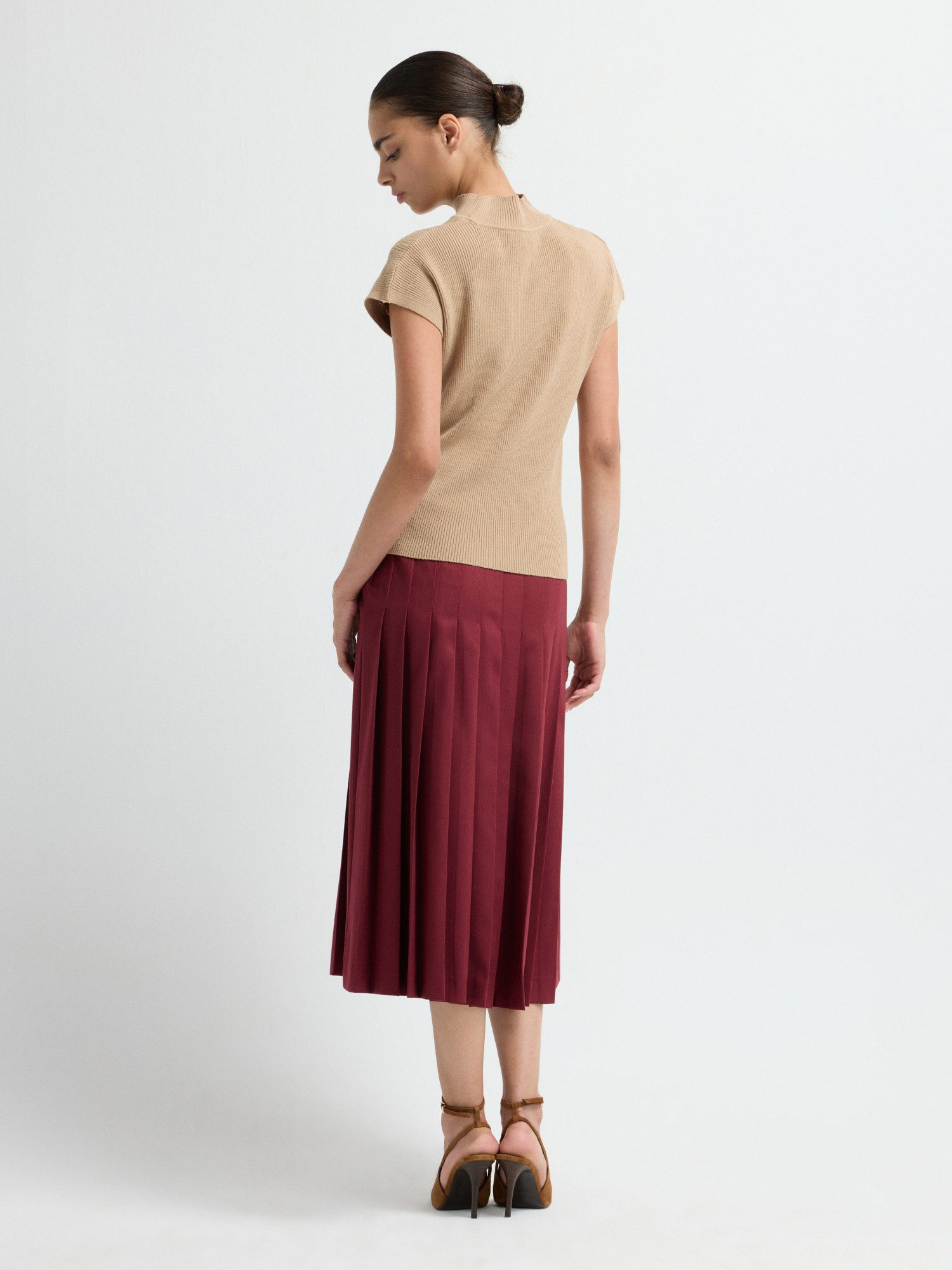adL Sweatshirt Strickbluse mit Stehkragen und kurzen Ärmeln – Bild 3 von 5
