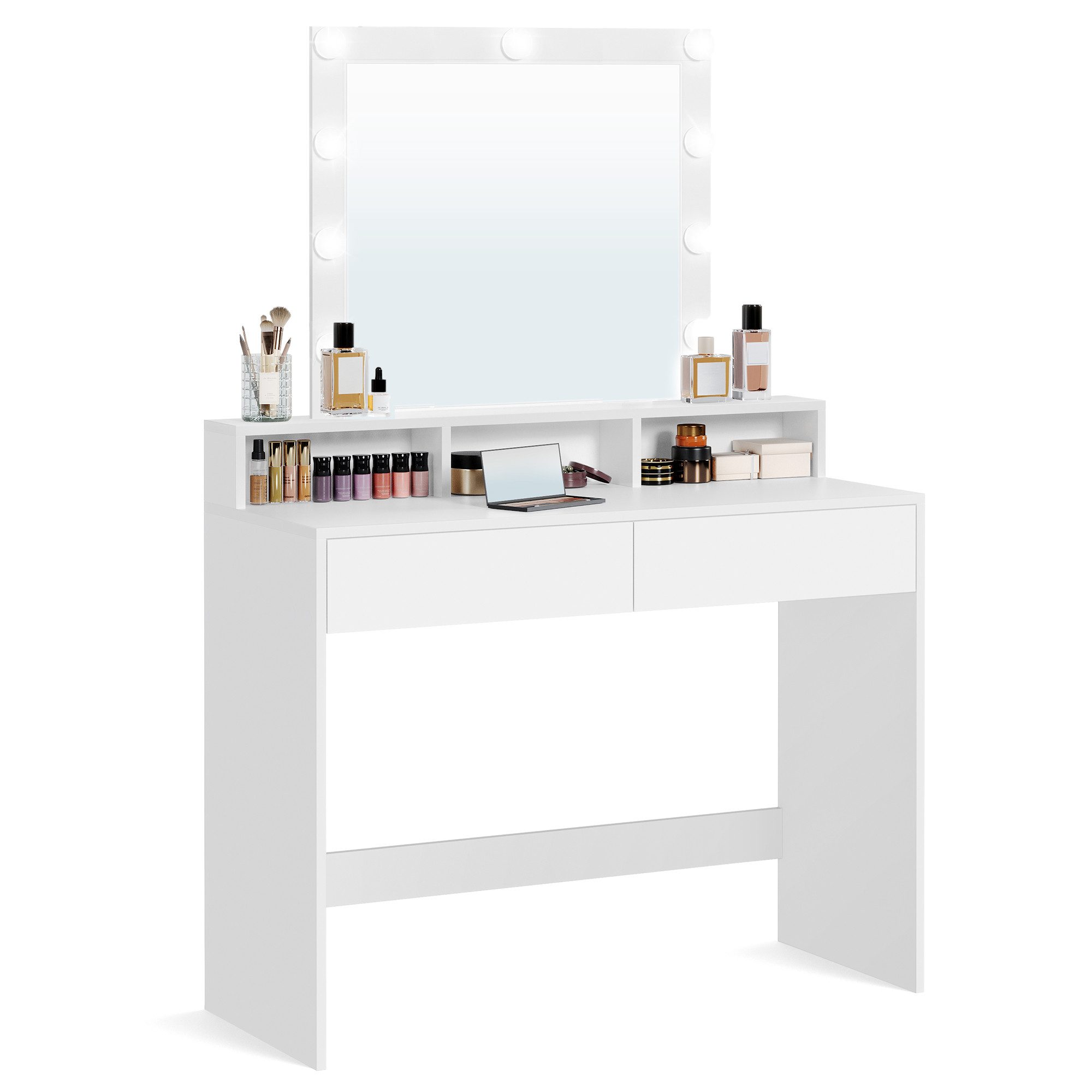 VASAGLE Schminktisch Kosmetiktisch mit LED-Beleuchtung, einstellbare Hellig günstig online kaufen
