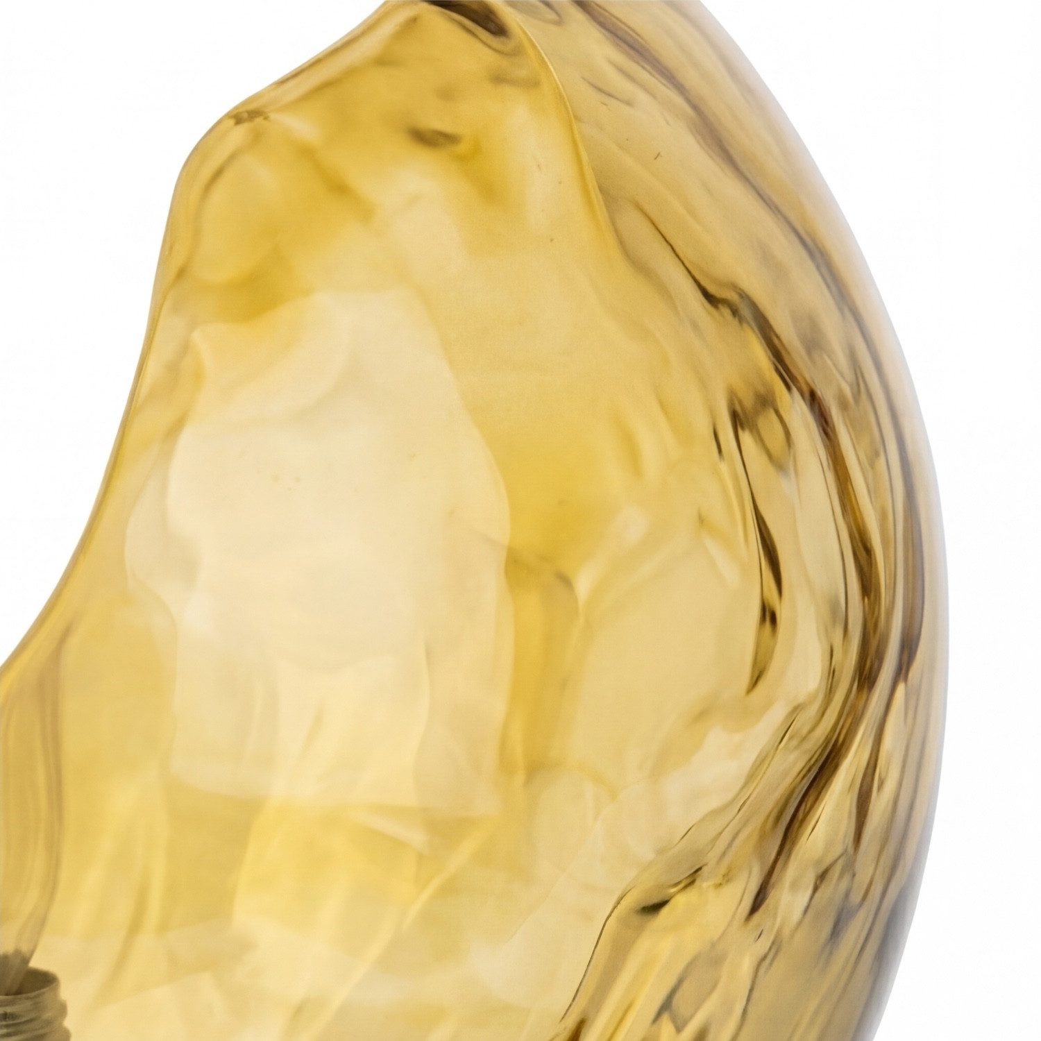Licht-Erlebnisse Tischleuchte CLONLINA, ohne Leuchtmittel, Glas Gelb verspiegelt E14 17,5 cm Lava-Glas Nachttisch Schlafzimmer – Bild 4 von 5