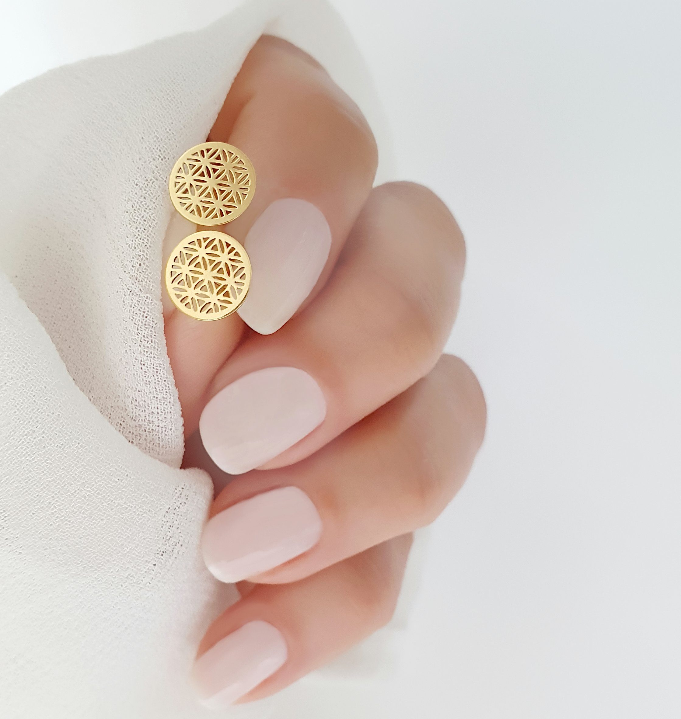 SCHOSCHON Paar Ohrstecker Lebensblume Ohrstecker 925 Silber vergoldet, Blum günstig online kaufen