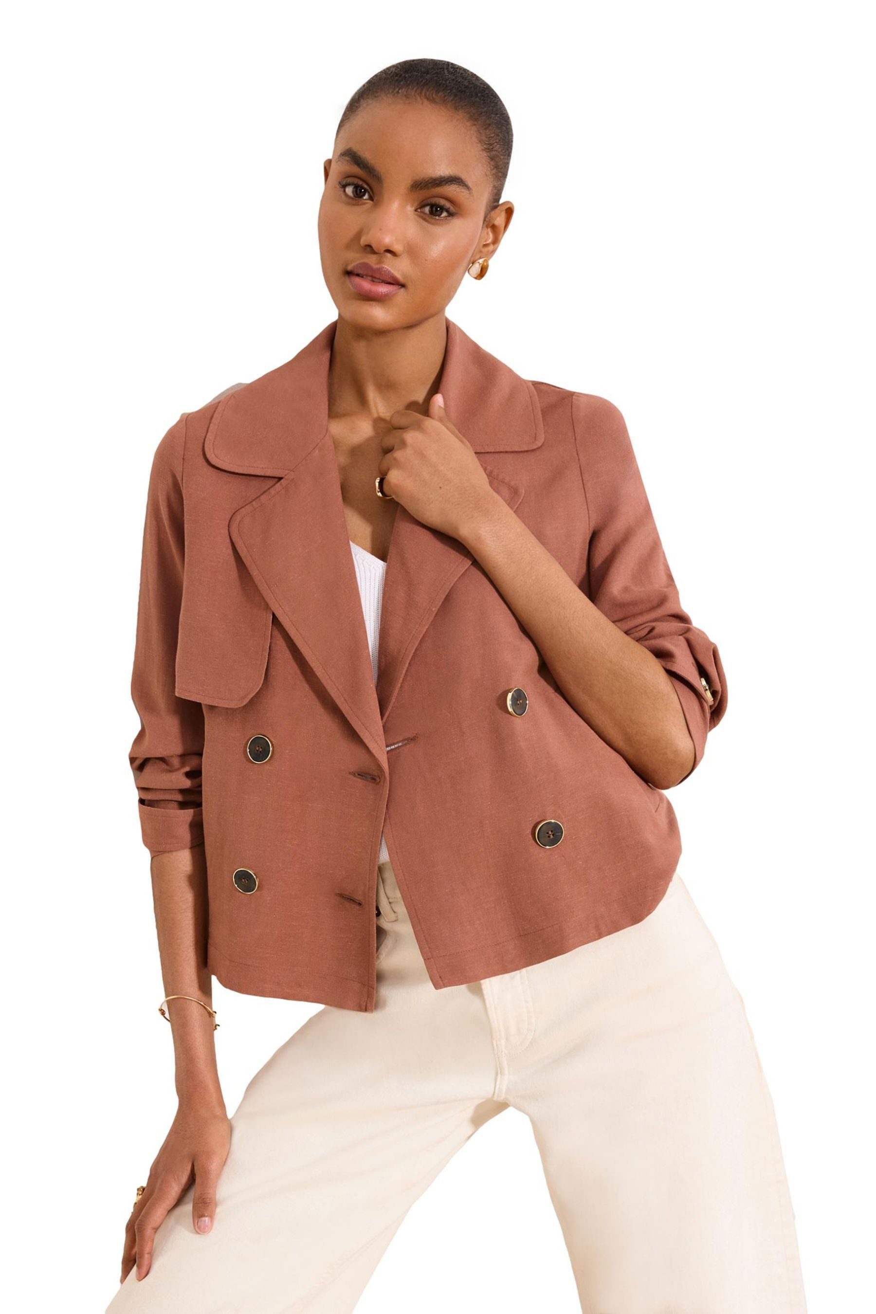 LIPSY Jackenblazer Lipsy Kurzer Trenchcoat, Regular (1-tlg)