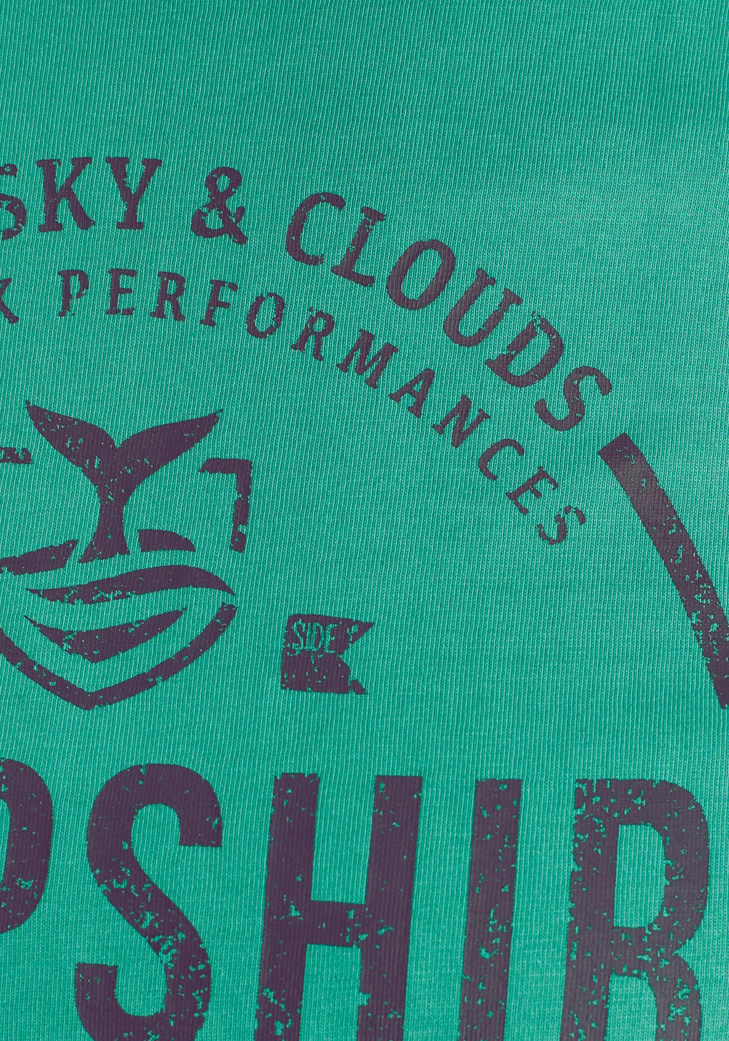 DELMAO T-Shirt Kurzarm, lässige Passform, mit peppigem Print, aus Baumwolle