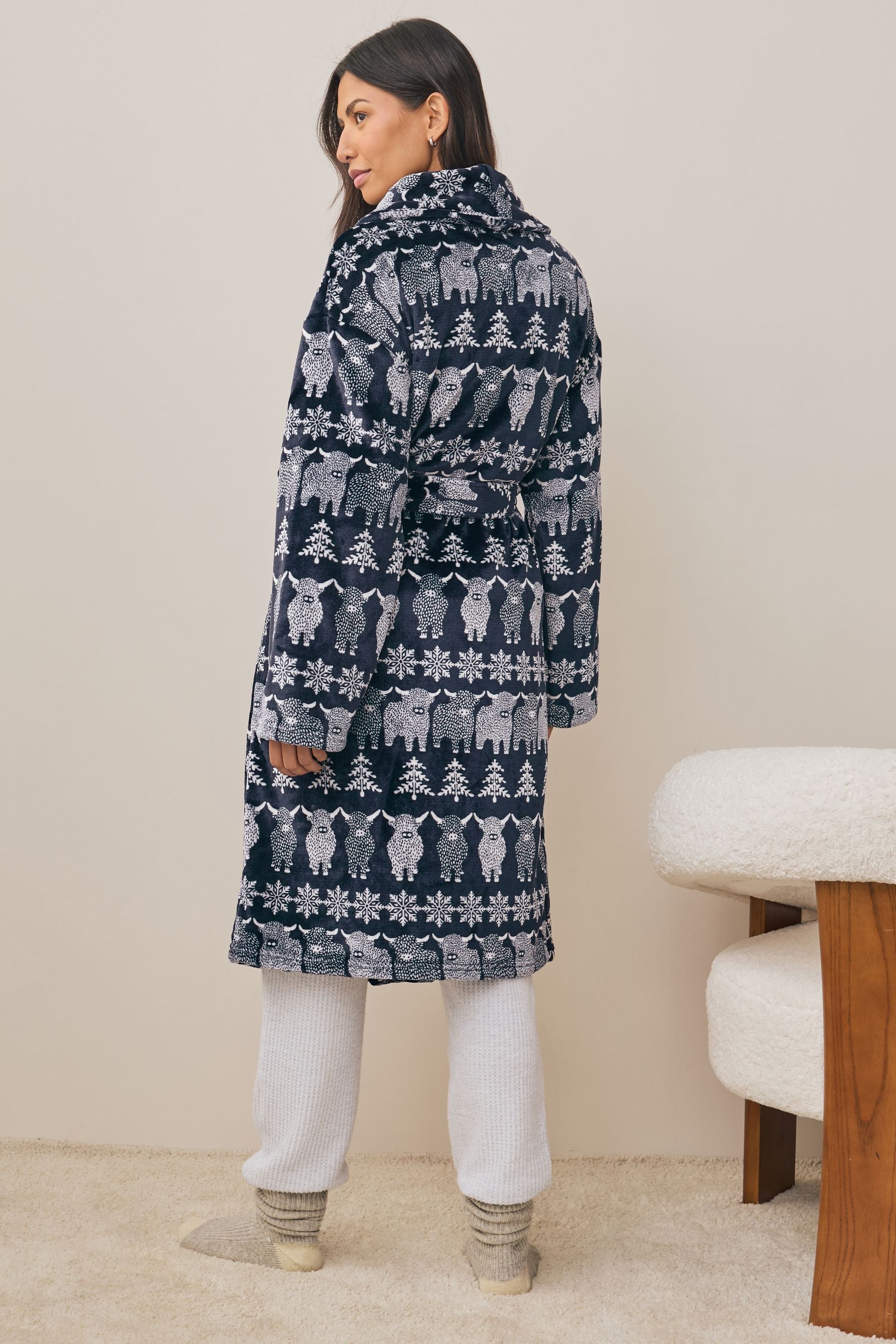 Next Damenbademantel Weihnachtlicher Bademantel, Familien-Kollektion, Polye günstig online kaufen