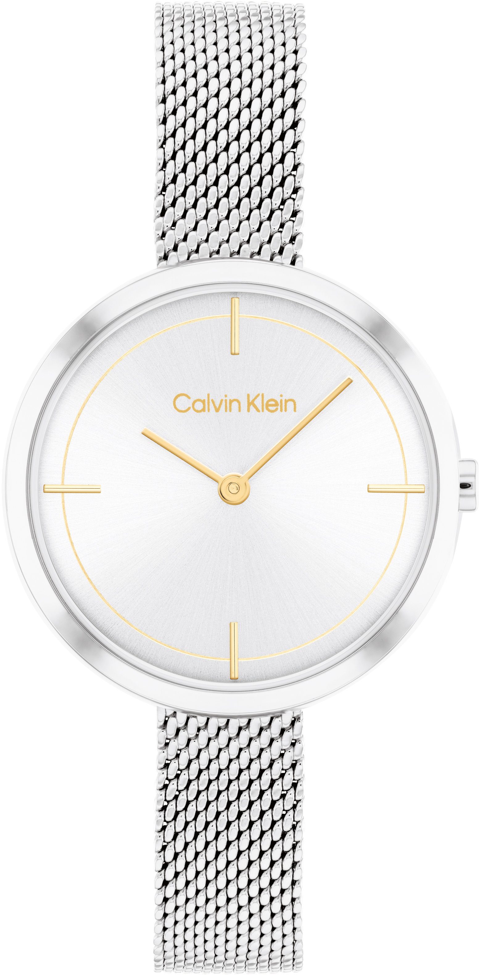 Calvin Klein Quarzuhr ICONIC Mesh, 25200184, Armbanduhr, Damenuhr, Mineralglas