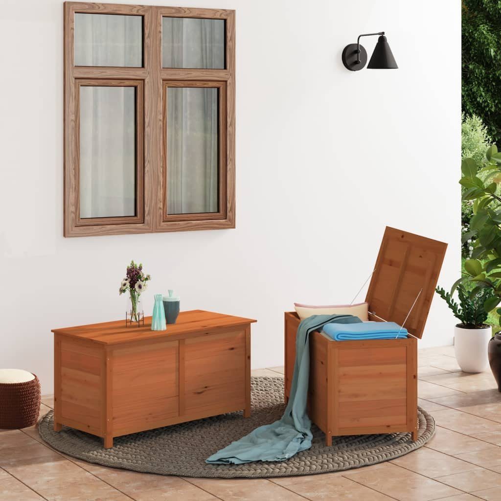 furnicato Gartenbox Outdoor-Kissenbox Braun 100x50x56 cm Massivholz Tanne