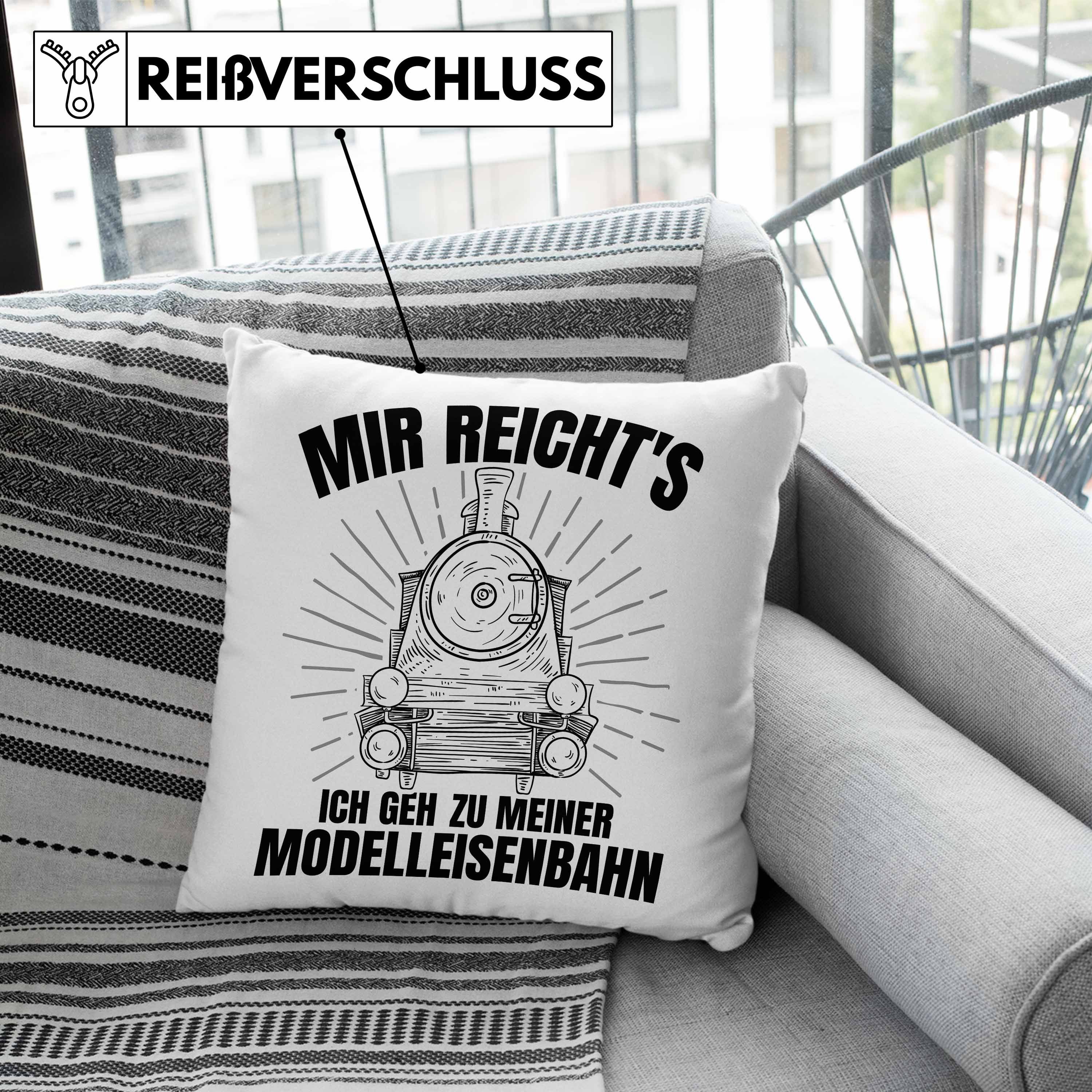 Dampflok Meiner Ich mit Mir Trendation Mönner Zu Trendation Reichts Modelleisenbahn Dekokissen 40x40 Füllung Spruch - Geschenk Kissen Geschenkdidee Geh Grau Dekokissen