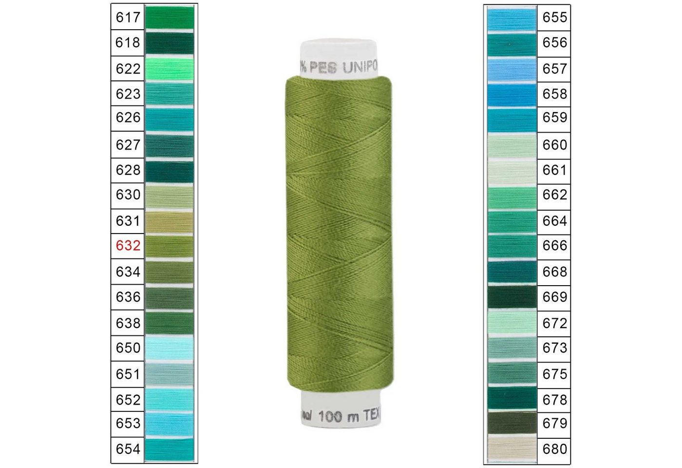 Thumbnail - maDDma Nähgarn 100m Unipoly 120 TEX14x2 4v6 Farbwahl Nähgarn, 100 m, 632