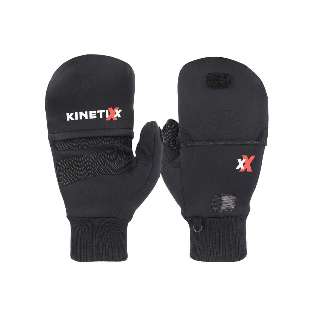 Kinetixx Варежки 2 in 1 – Kapuzenhandschuh Bonnet, KinetiXx (Fäustling und Halbfinger-Handschuh) Anatomische Passform, Atmungsaktiv, Kälteschutz, Winddicht, Hoher