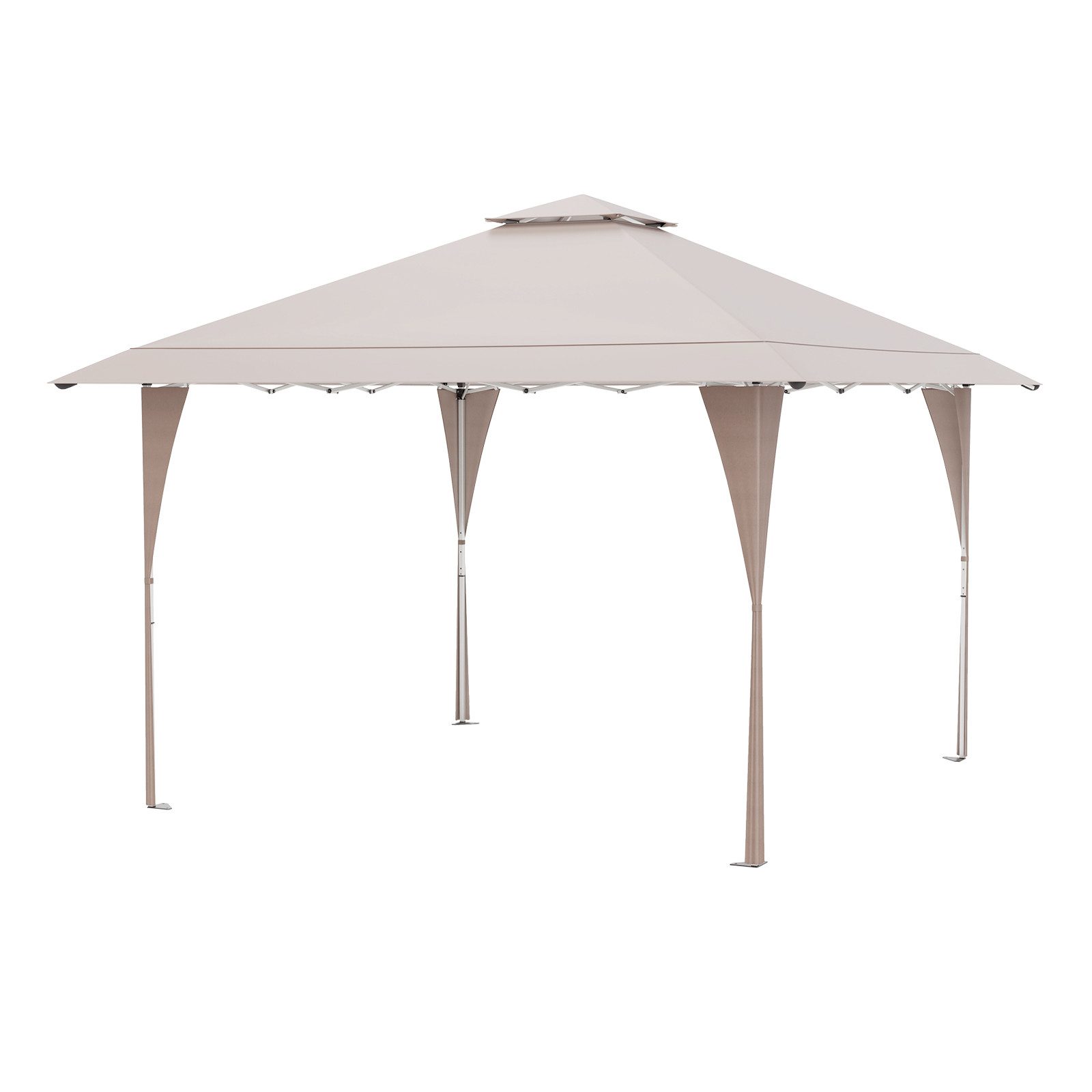 COSTWAY Faltpavillon, Gartenpavillon Höhenverstellbar mit Doppeldach