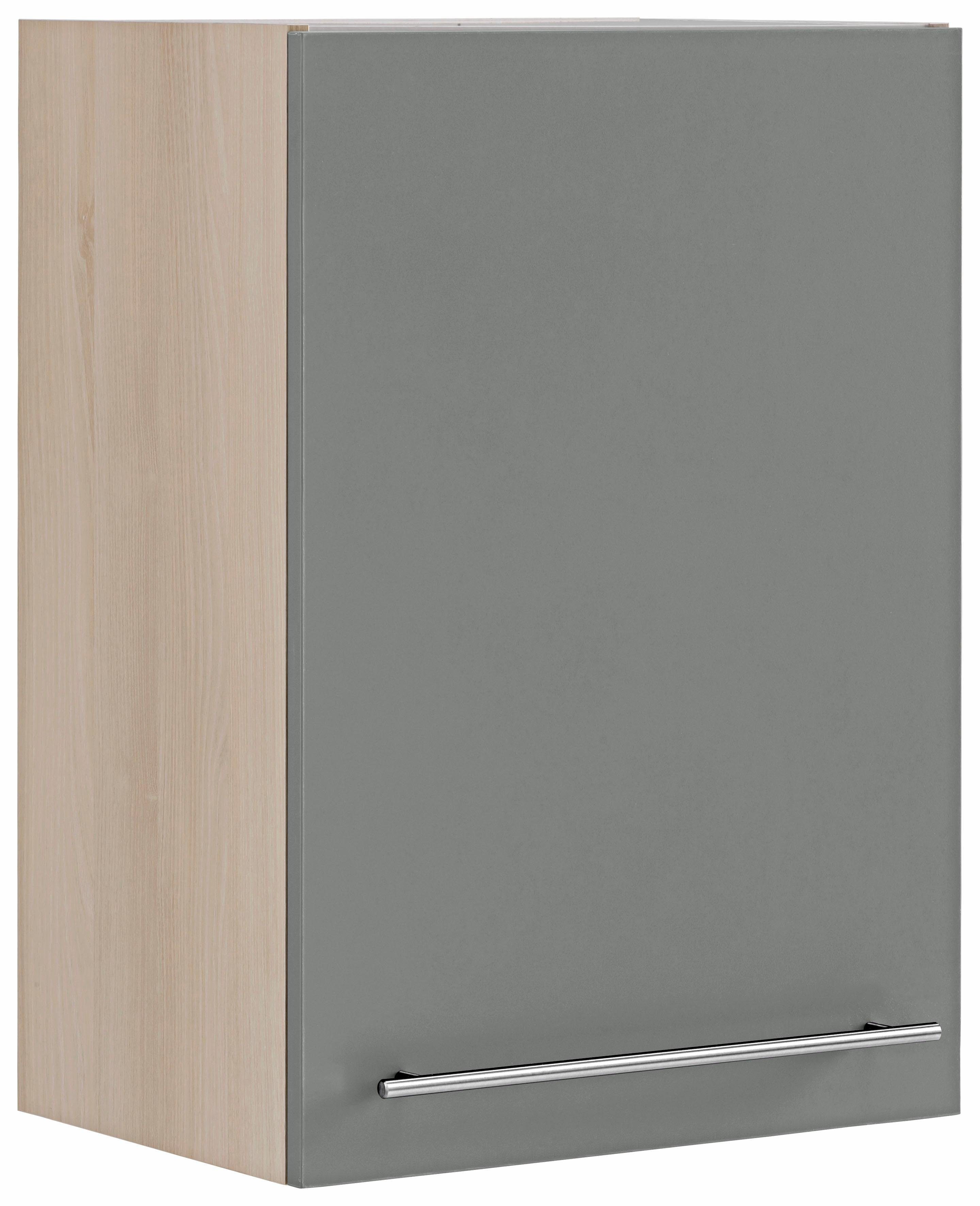 OPTIFIT Hängeschrank Bern Breite 50 cm, 70 cm hoch, mit 1 Tür, mit Metallgriff basaltgrau/akaziefarben | akaziefarben