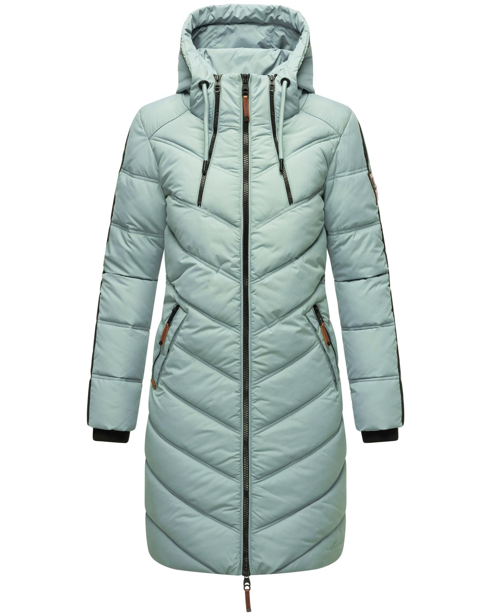 Marikoo Wintermantel Armasa modischer Damen Winter Steppmantel mit Kapuze