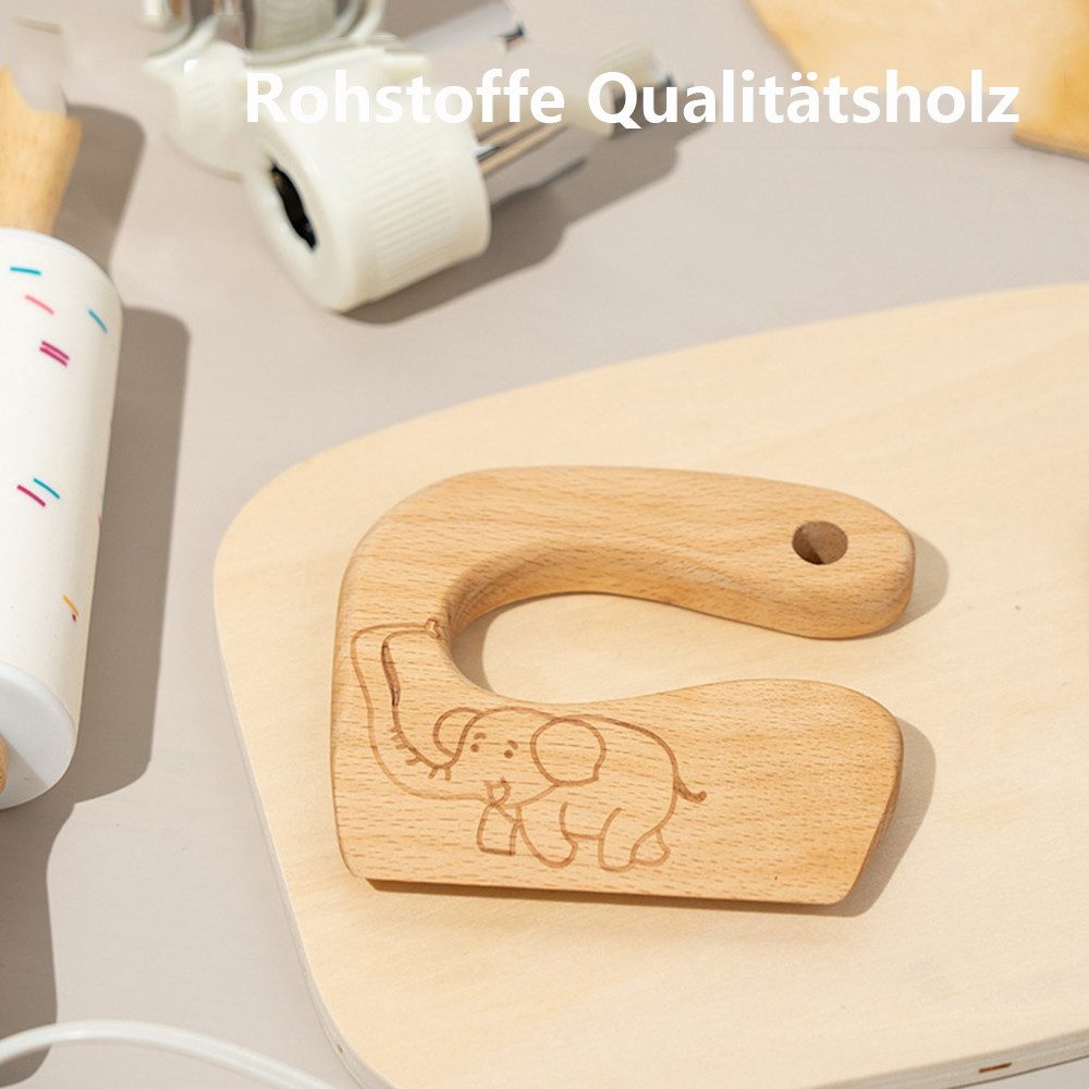 CLTYQ Kinderkochmesser Montessori 10-tlg, Sicherheits Küchenmesser Set für Kinder ab 3 Jahren, Montessori Spielzeug, Kinder Küchenutensilien für Lernen & Spielen