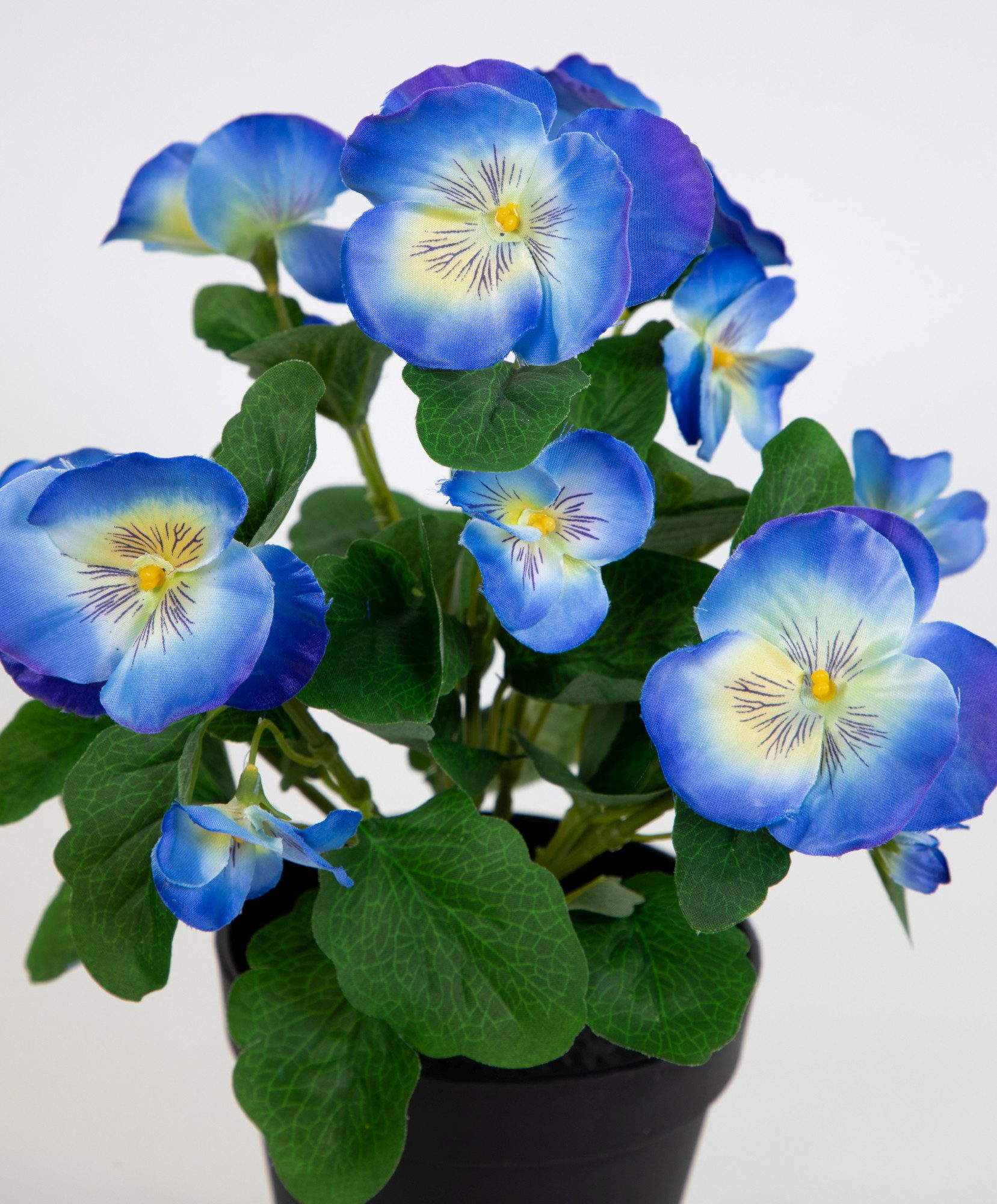 Kunstblume Stiefmütterchen 30cm im Topf FT Kunstpflanzen künstliche Blumen Veilchen, Seidenblumen Roß, Höhe 30 cm, Blau – Bild 2 von 4
